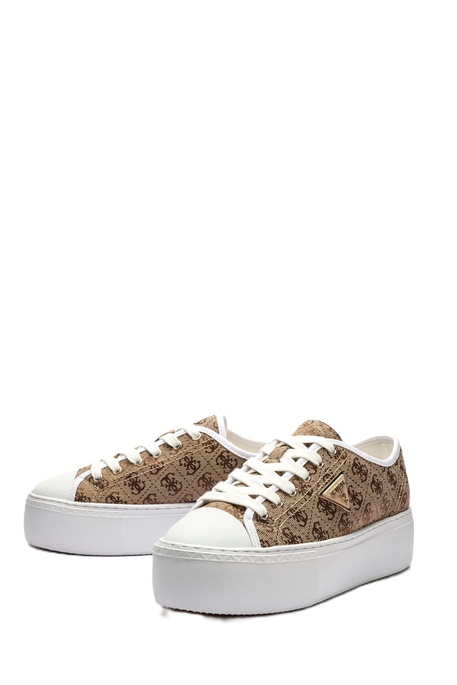 GUESS Sneakers Donna art. FLJJZ4FAL12 in tessuto Beige/Brown - 2