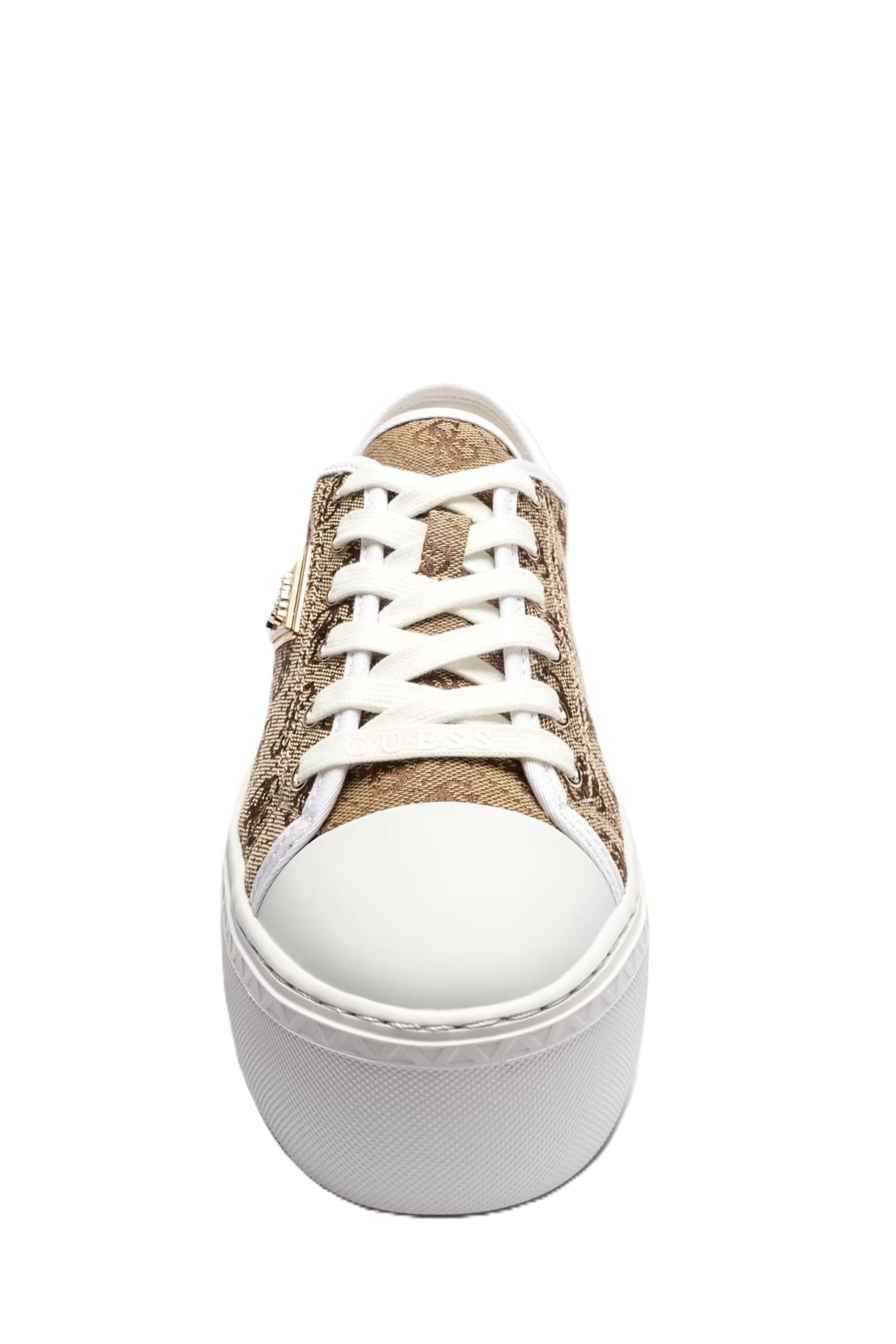 GUESS Sneakers Donna art. FLJJZ4FAL12 in tessuto Beige/Brown - 4