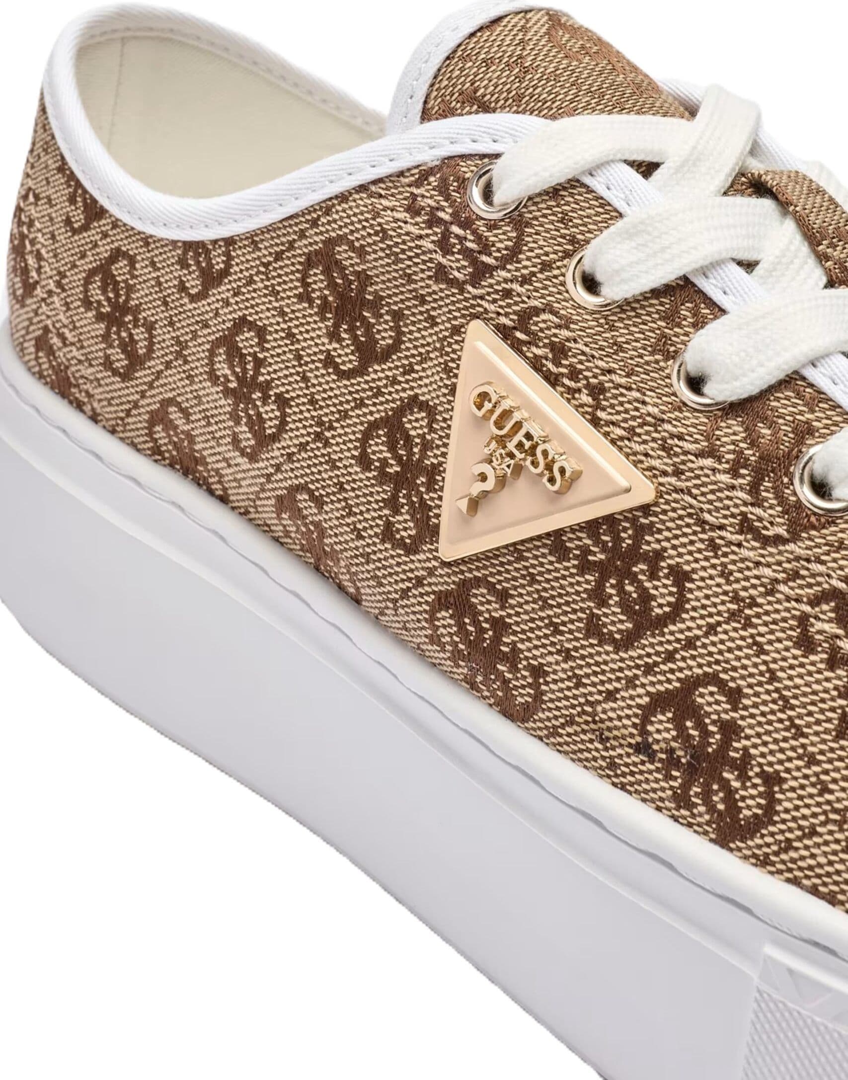 GUESS Sneakers Donna art. FLJJZ4FAL12 in tessuto Beige/Brown - 7