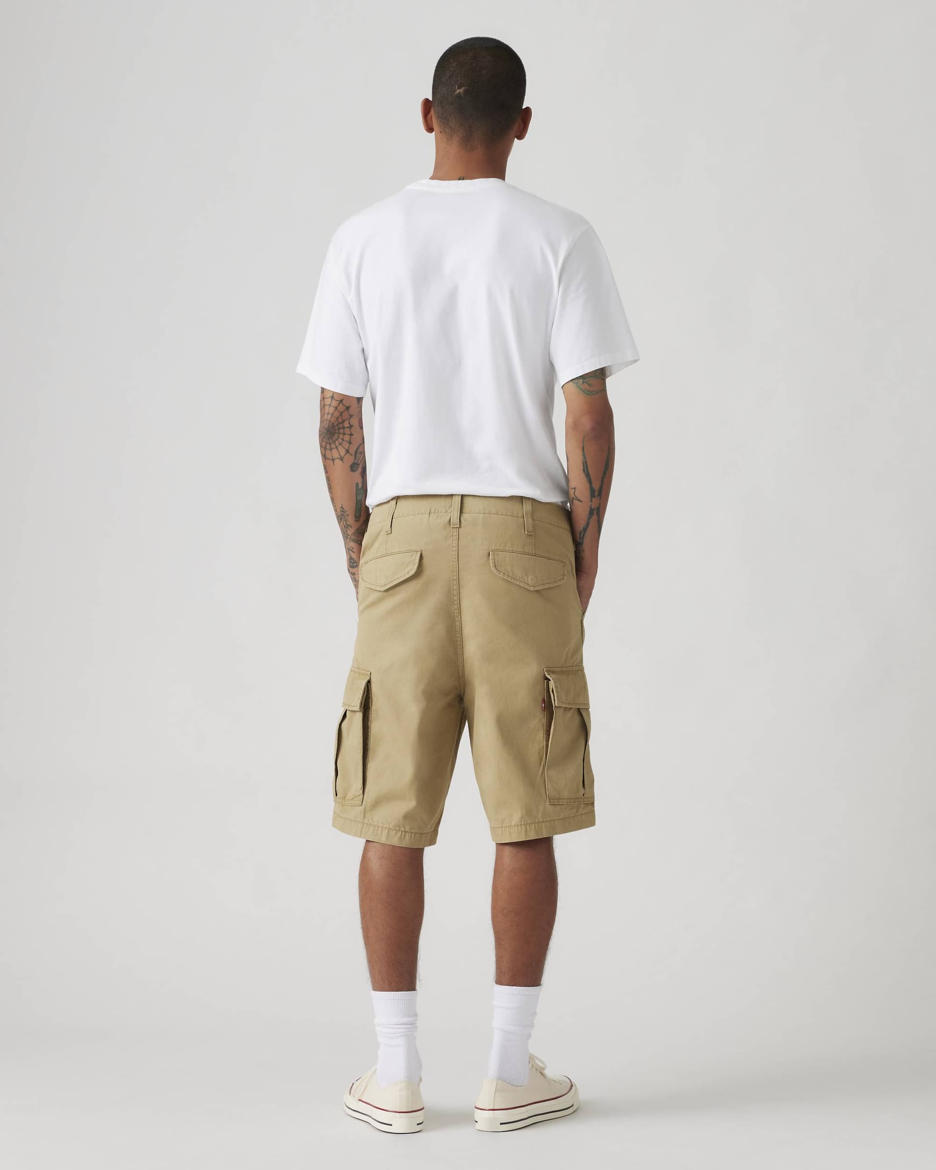 Bermuda cargo uomo Levi's Carrier in tela beige lightweight - 3