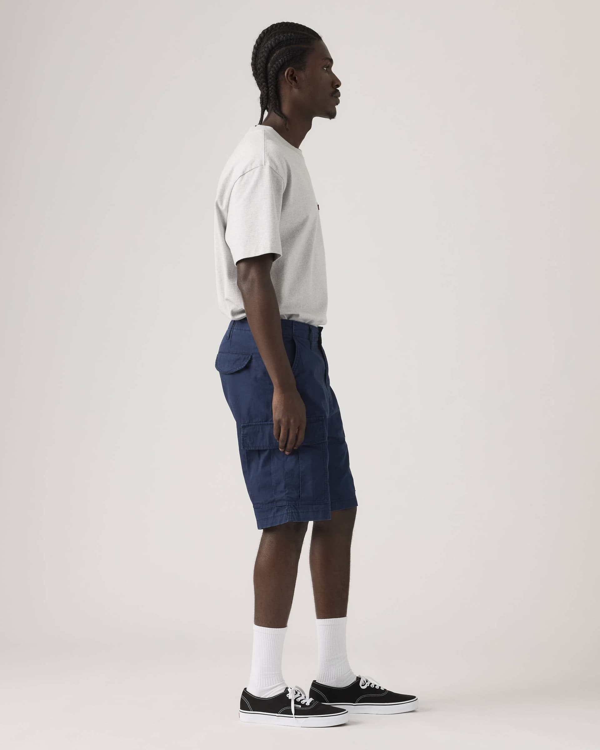 Bermuda cargo uomo Levi's Carrier in tela blu lightweight - 4
