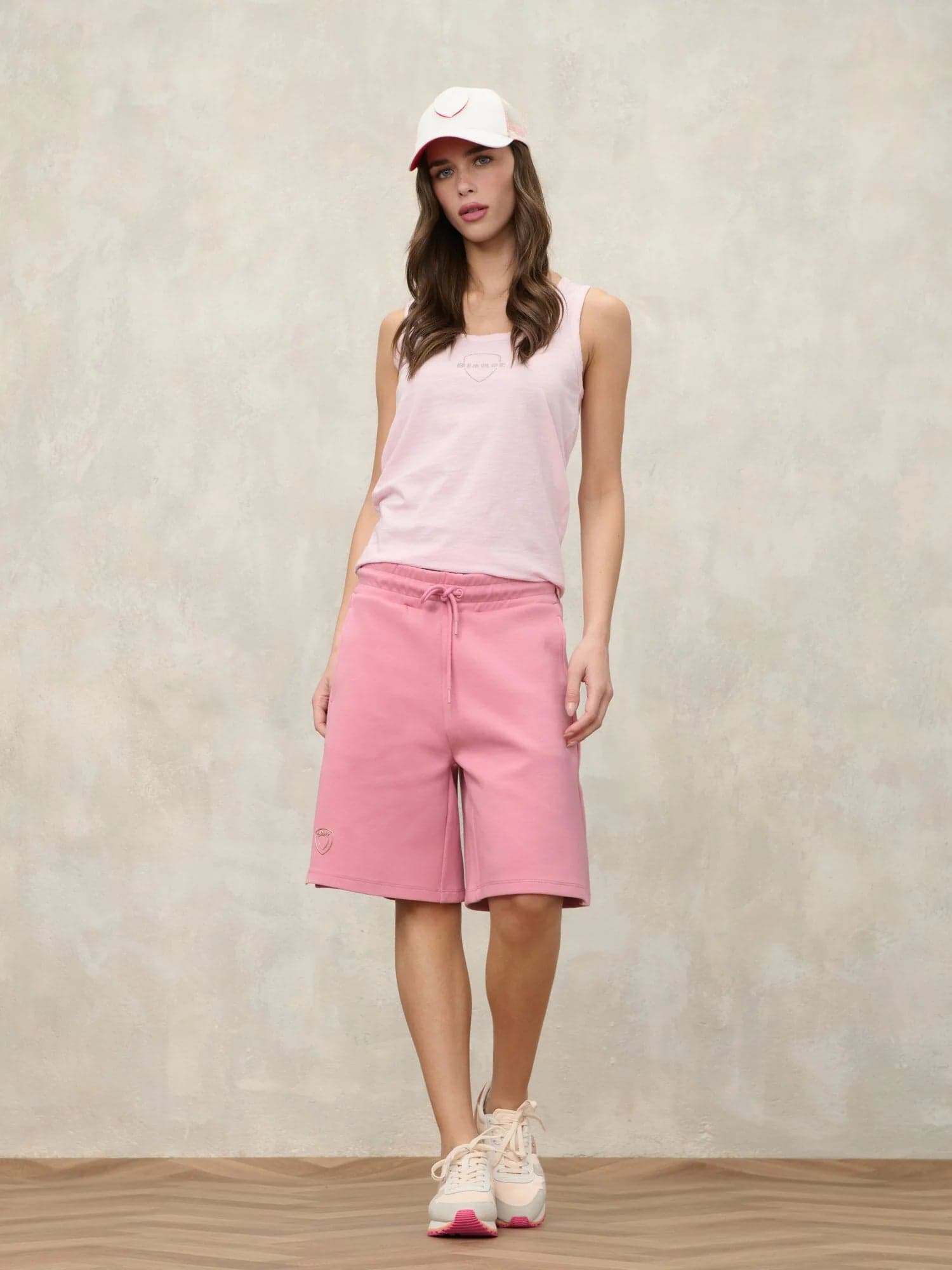 Bermuda Donna Blauer Lane 26SBLDP05058 con coulisse e logo – Rosa - 2