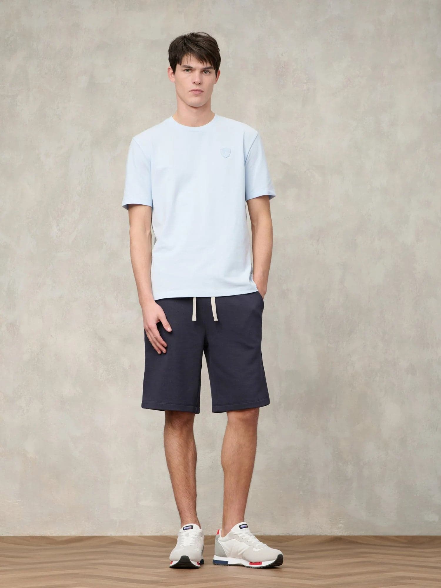Bermuda Uomo Blauer Summer 26SBLUP05244 con coulisse e logo – Blu - 2