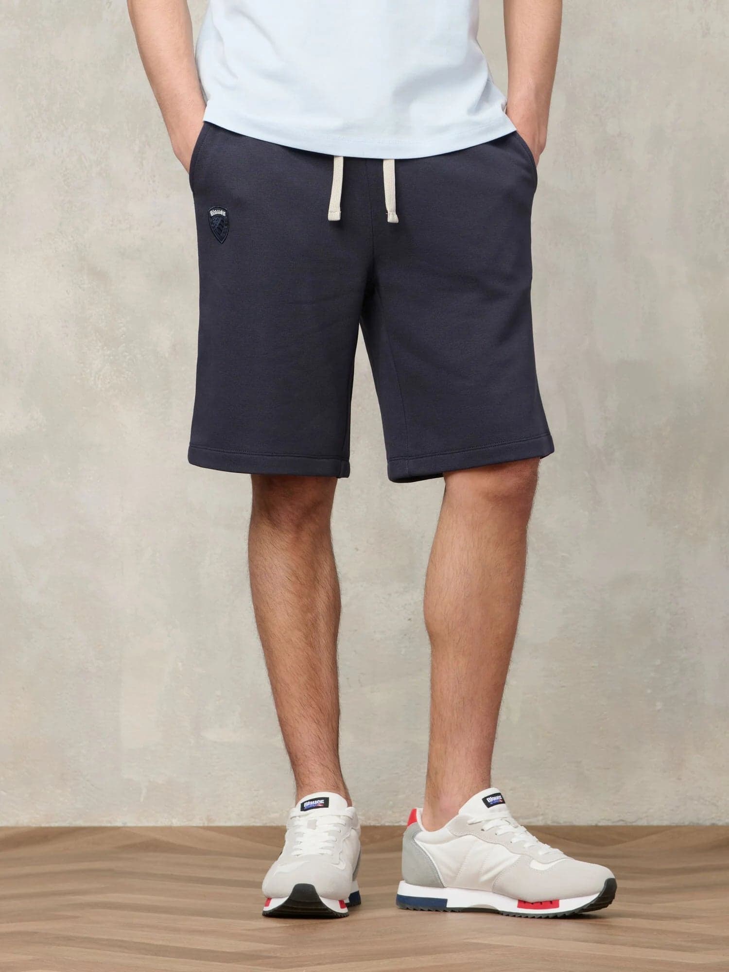Bermuda Uomo Blauer Summer 26SBLUP05244 con coulisse e logo – Blu - 5