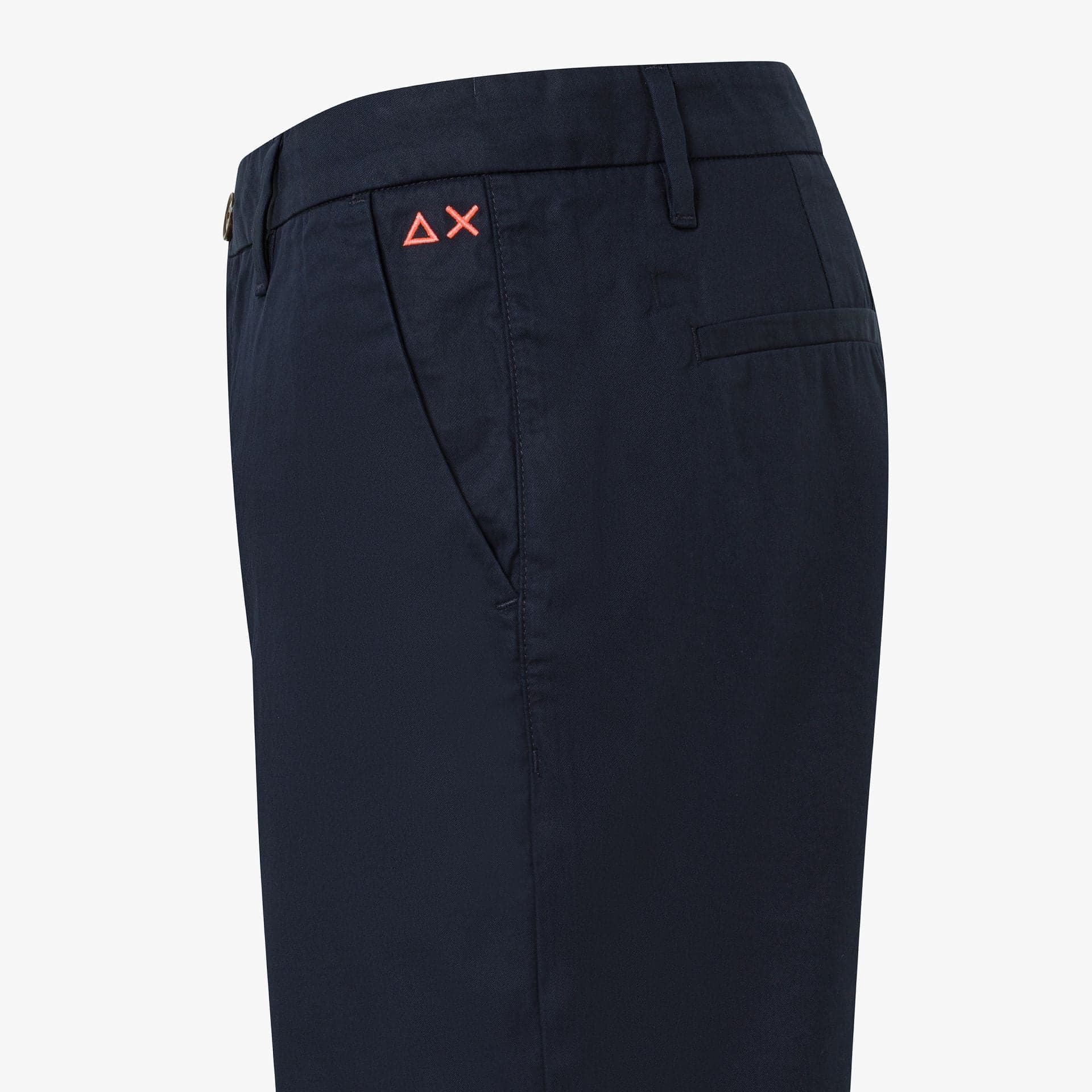 Bermuda uomo chino  Sun68 blu navy in misto cotone con logo fluo - 2