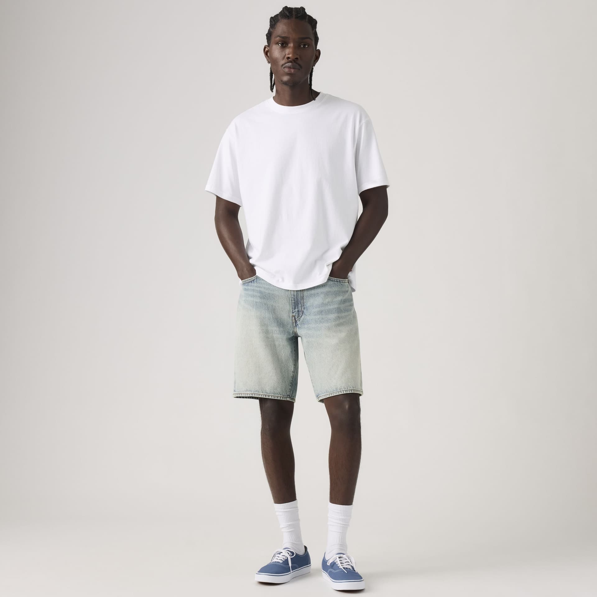 Bermuda uomo Levi's 468 Loose denim blu chiaro oversize - 2