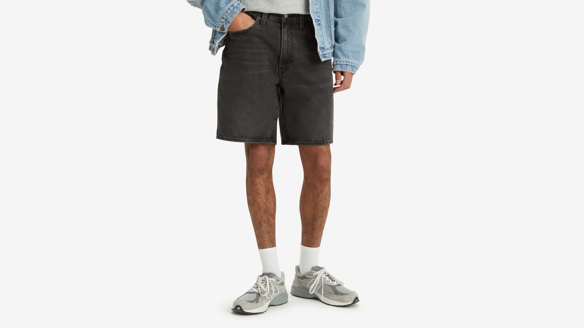 Bermuda uomo Levi's 468 Stay Loose denim nero oversize - 3