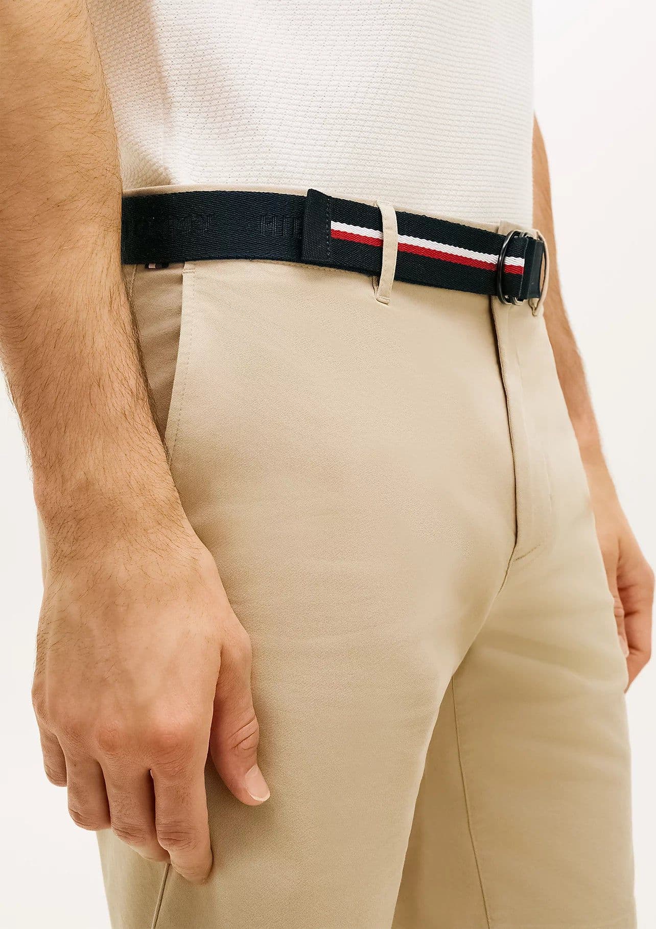 Bermuda uomo Tommy Hilfiger chino Denton beige con cintura interno gamba 24 cm MW0MW42349RBT - 3