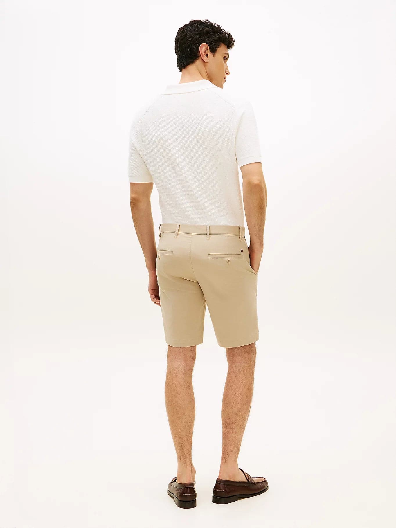 Bermuda uomo Tommy Hilfiger chino Denton beige con cintura interno gamba 24 cm MW0MW42349RBT - 4
