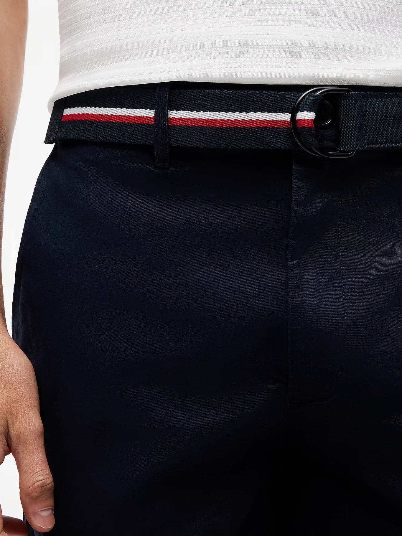 Bermuda uomo Tommy Hilfiger chino Denton blu con cintura interno gamba 24 cm MW0MW42349DW5 - 3