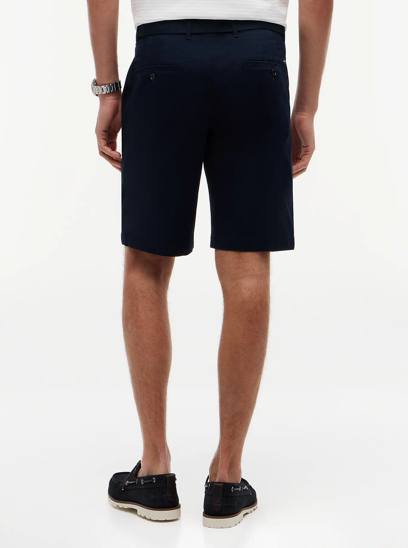 Bermuda uomo Tommy Hilfiger chino Denton blu con cintura interno gamba 24 cm MW0MW42349DW5 - 4
