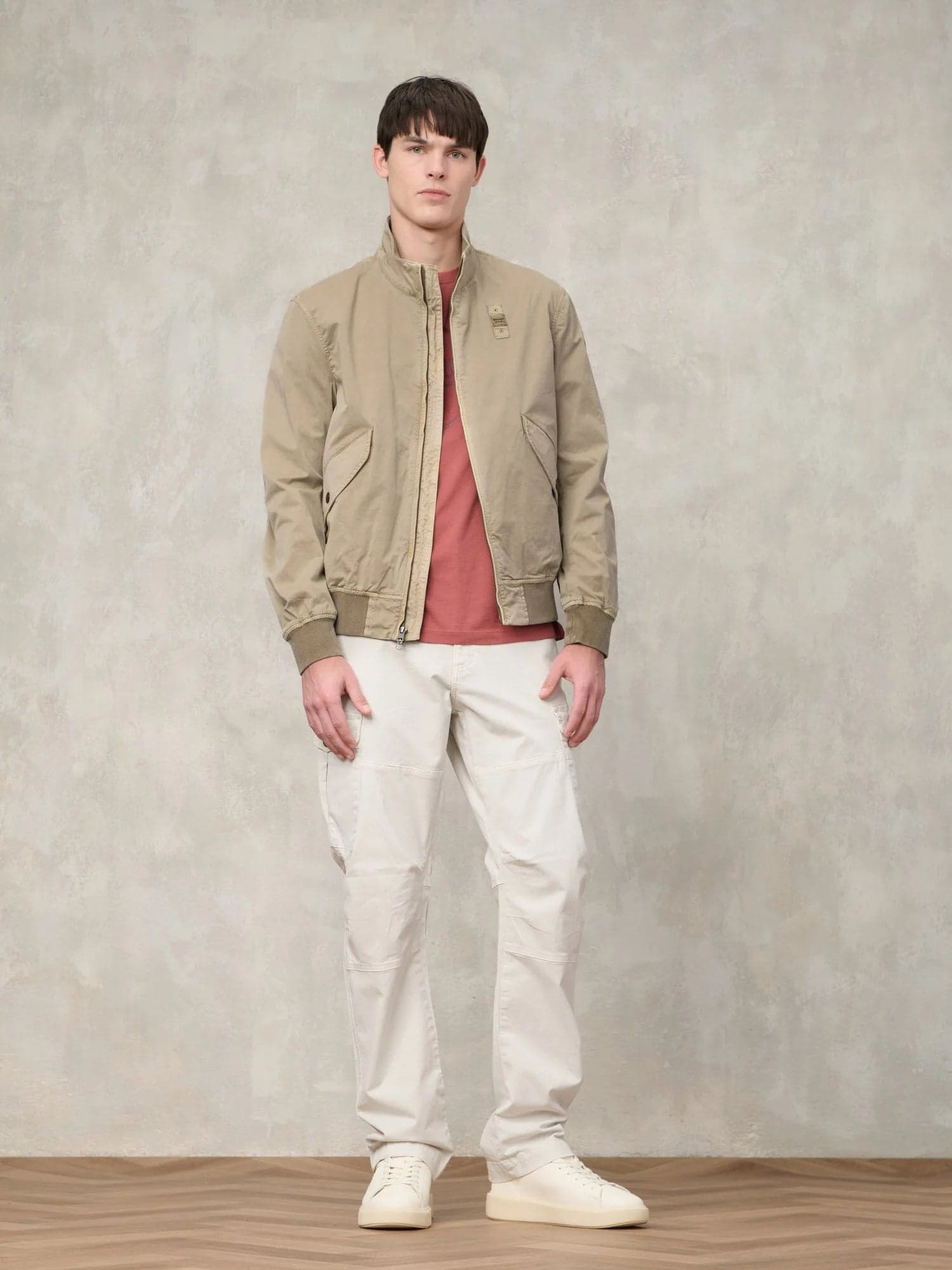 Blauer Bomber capospalla Uomo in Cotone Stretch Badger Dyed 26SBLUC04139 Beige - 2