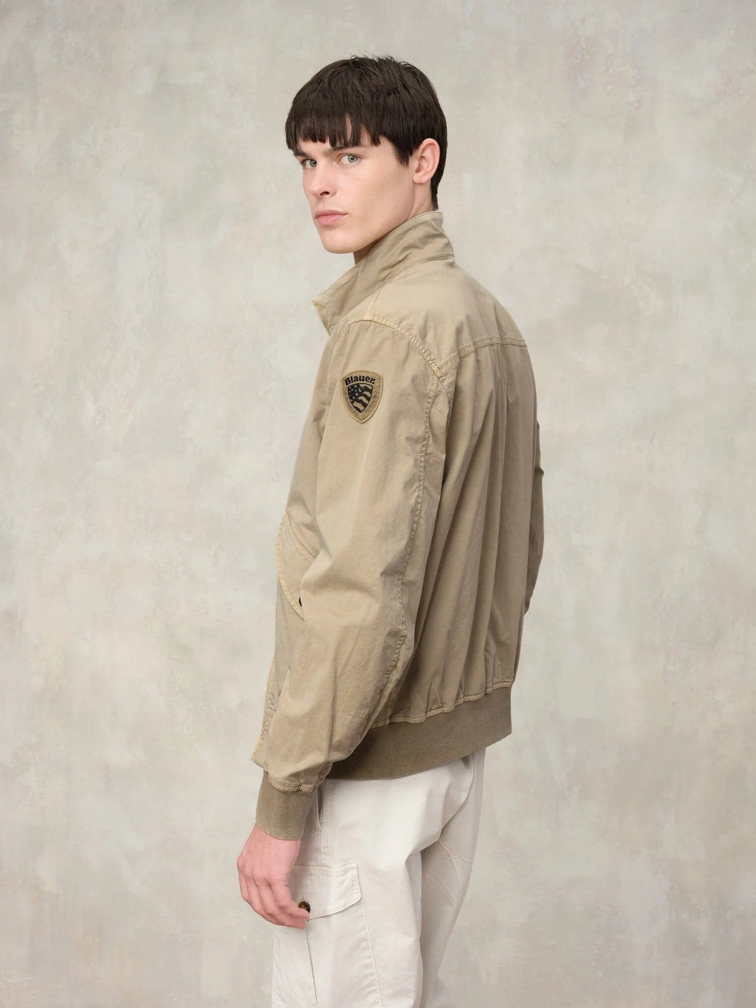 Blauer Bomber capospalla Uomo in Cotone Stretch Badger Dyed 26SBLUC04139 Beige - 3