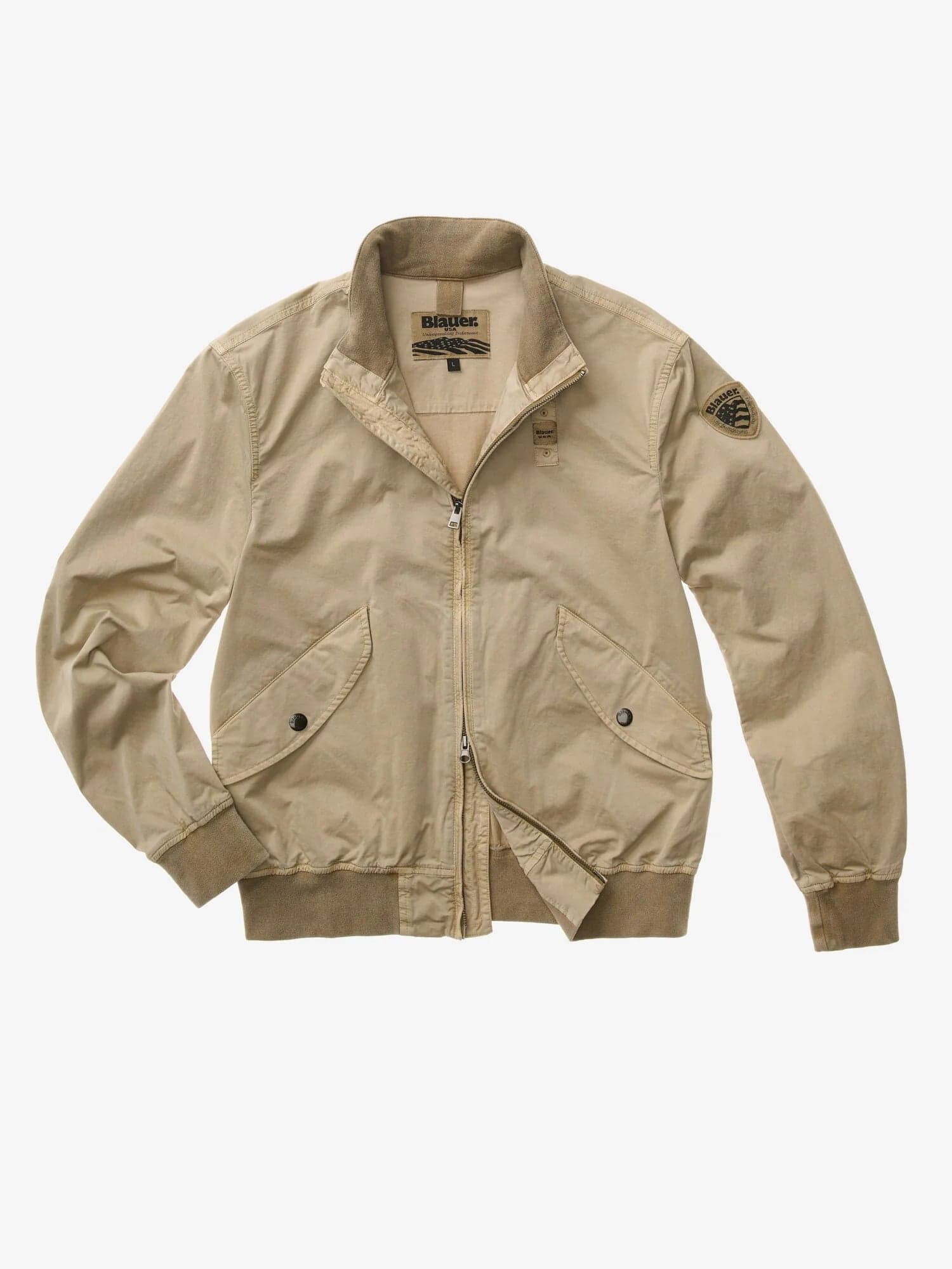 Blauer Bomber capospalla Uomo in Cotone Stretch Badger Dyed 26SBLUC04139 Beige - 5