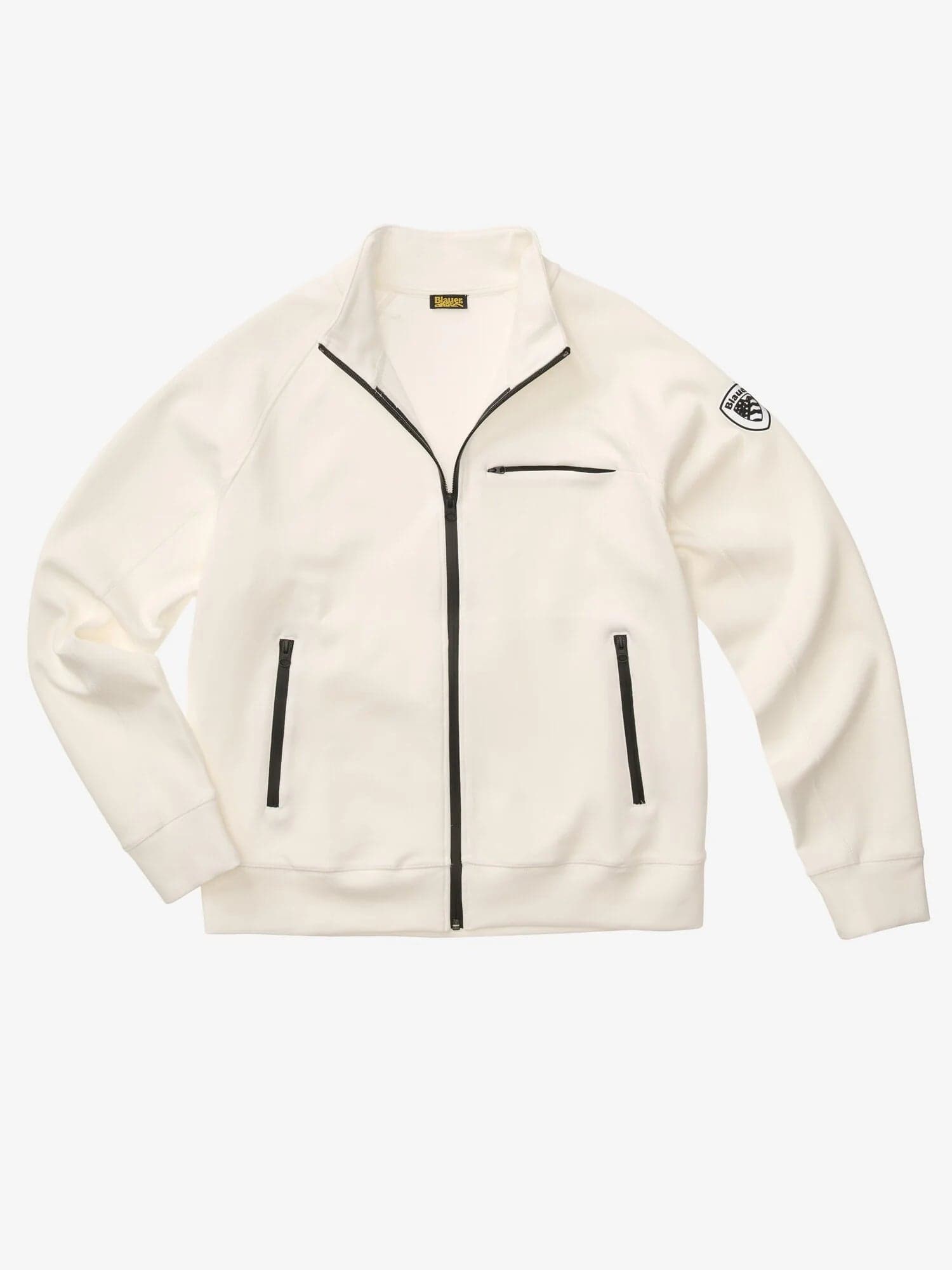 Blauer Felpa Uomo con Zip e Collo Alto Raynor 26SBLUF01032 Bianco Neve - 4