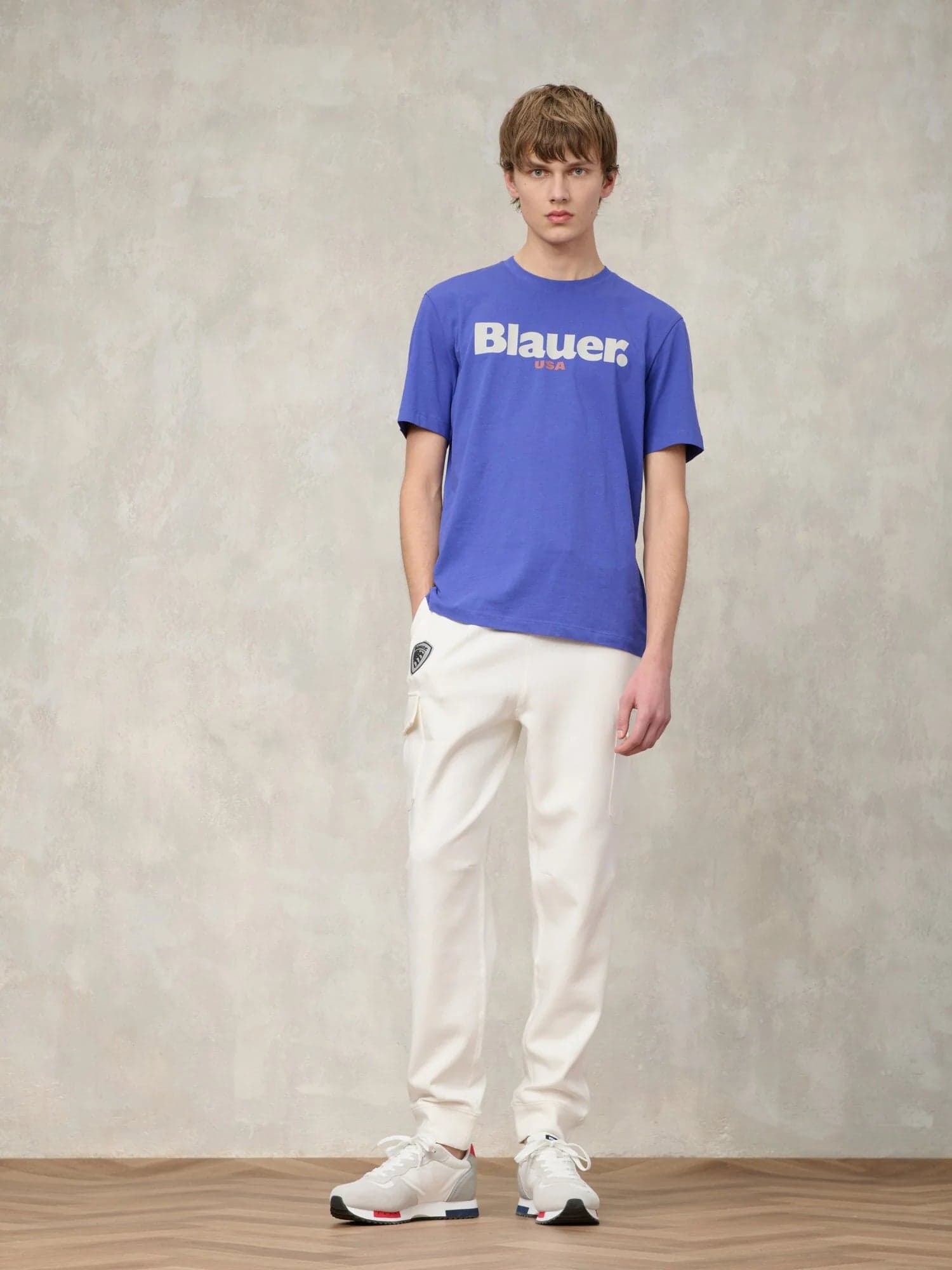 Blauer Pantalone in Felpa Uomo Cargo  Olneys 26SBLUP04036 Bianco Panna - 2