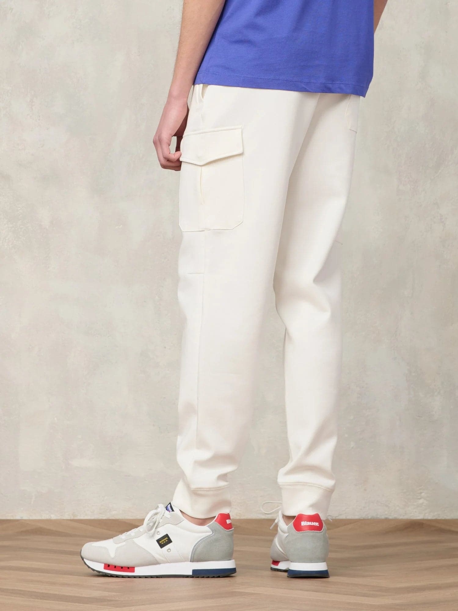 Blauer Pantalone in Felpa Uomo Cargo  Olneys 26SBLUP04036 Bianco Panna - 3
