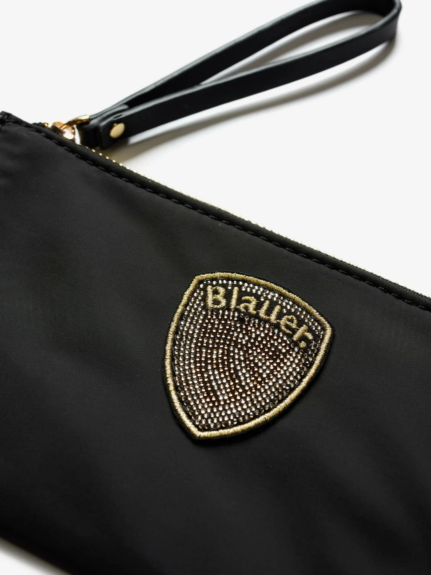 Blauer pochette donna in nylon con logo strass e zip - 2