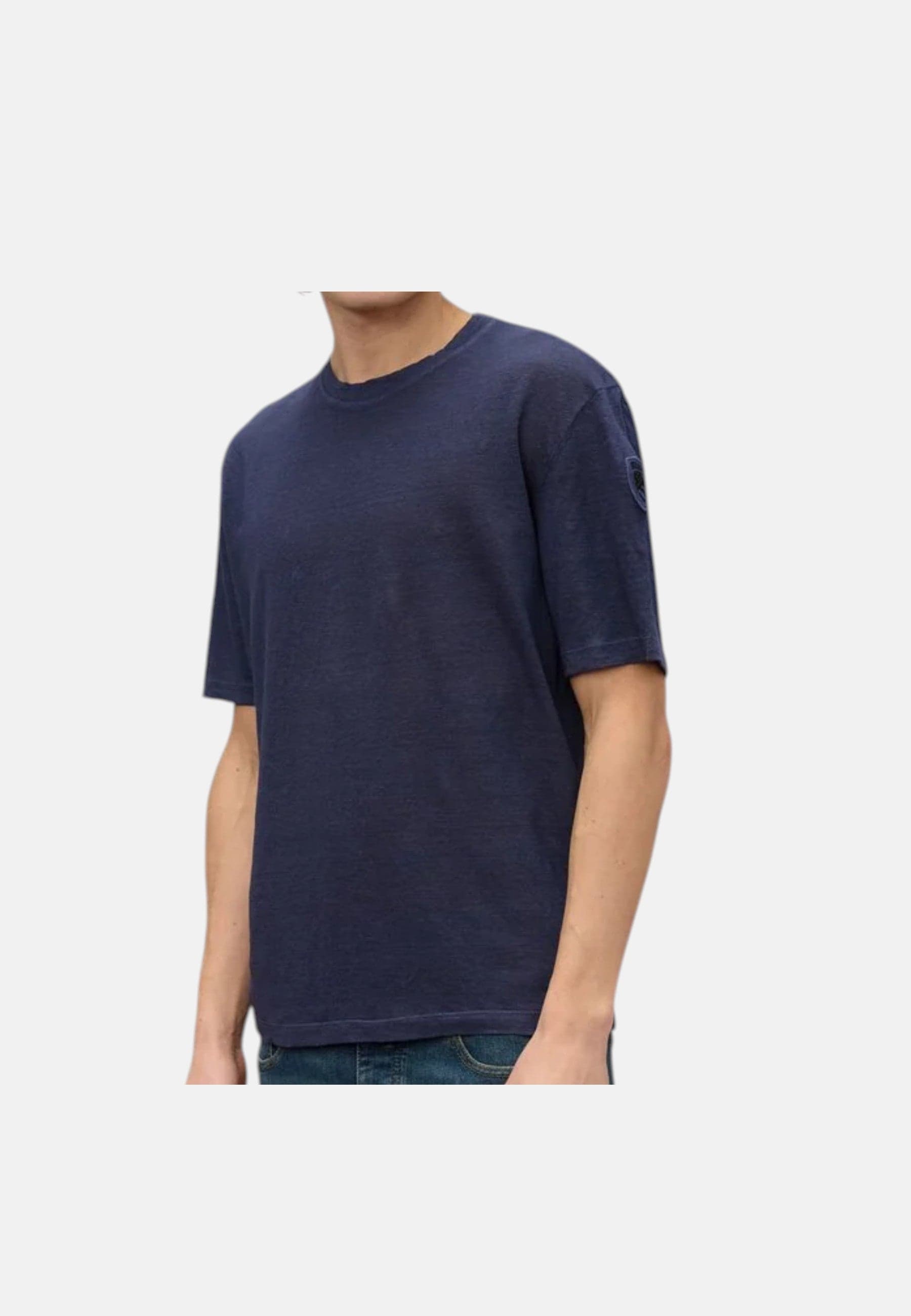 Blauer T-shirt uomo in filo  26SBLUH02121_007451_890 mod Haul dyed - 2