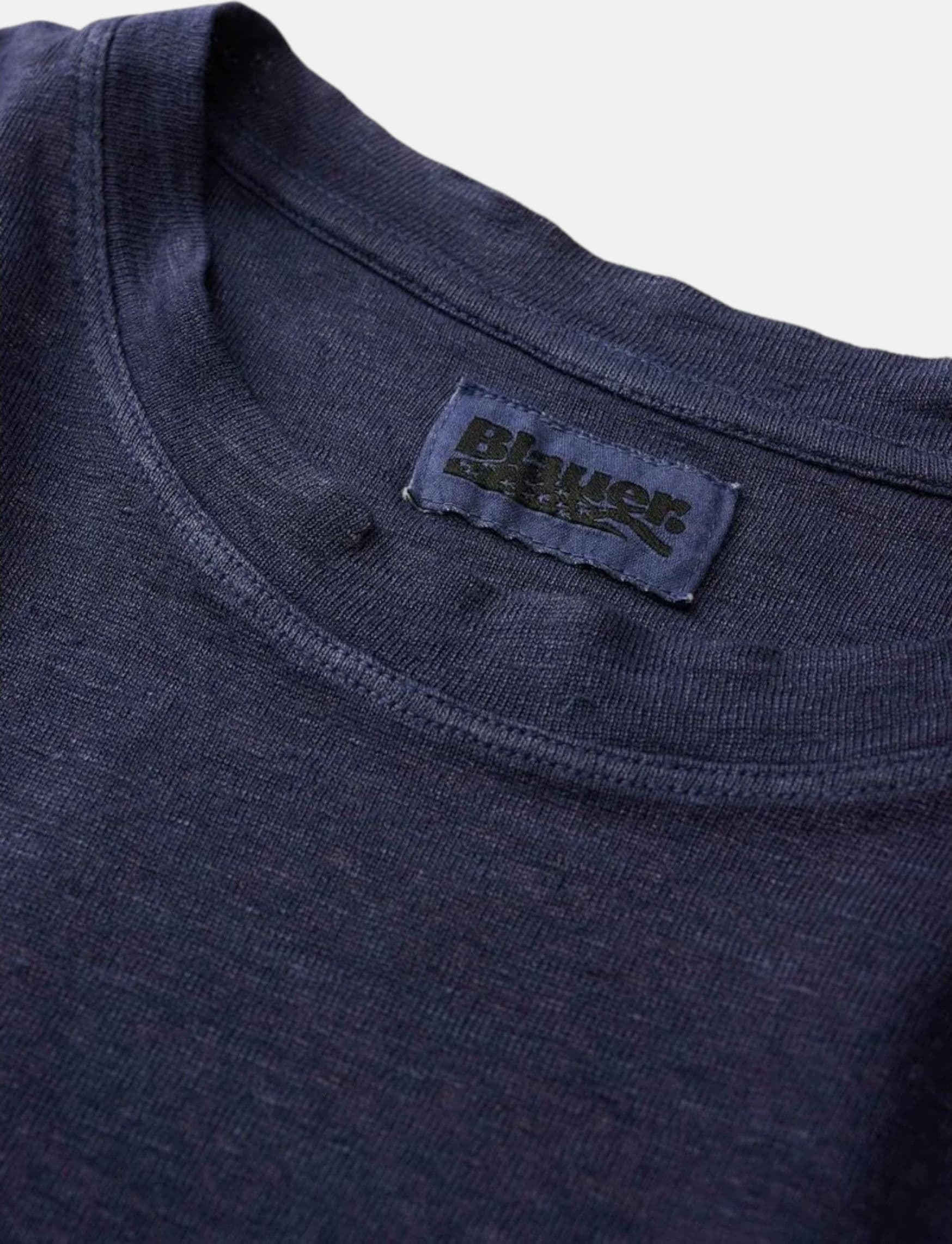 Blauer T-shirt uomo in filo  26SBLUH02121_007451_890 mod Haul dyed - 3