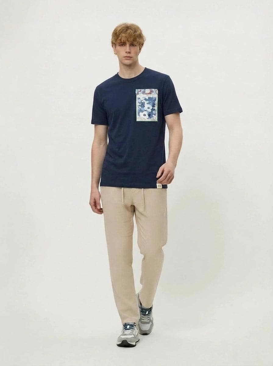 Bob T-shirt uomo in cotone con taschino - 2