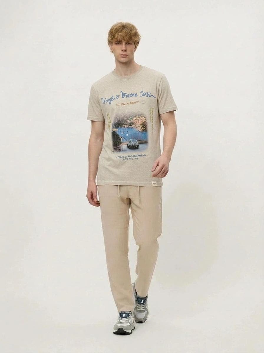 Bob T-shirt uomo in jersey stampata PRINT90 BROWN - 3