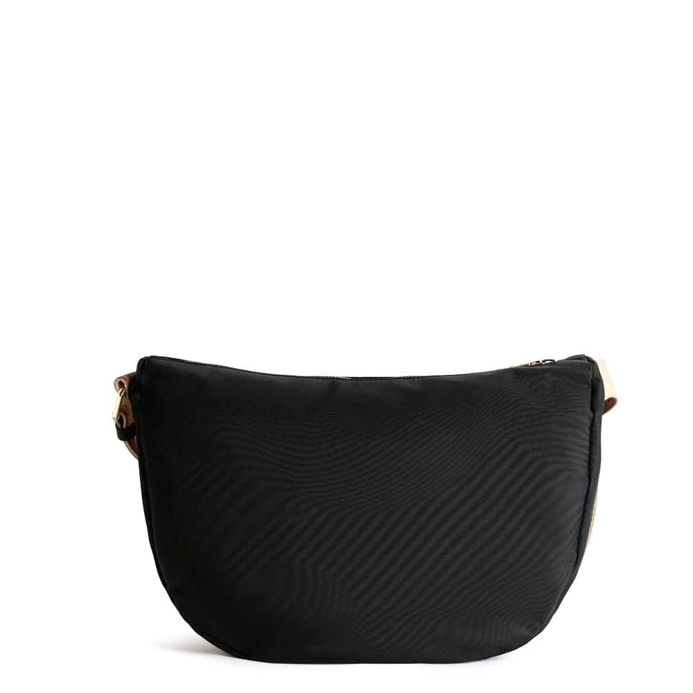 Borsa donna 1ª Classe tracolla mezzaluna grande in nylon riciclato nero e Geo Classic - 2
