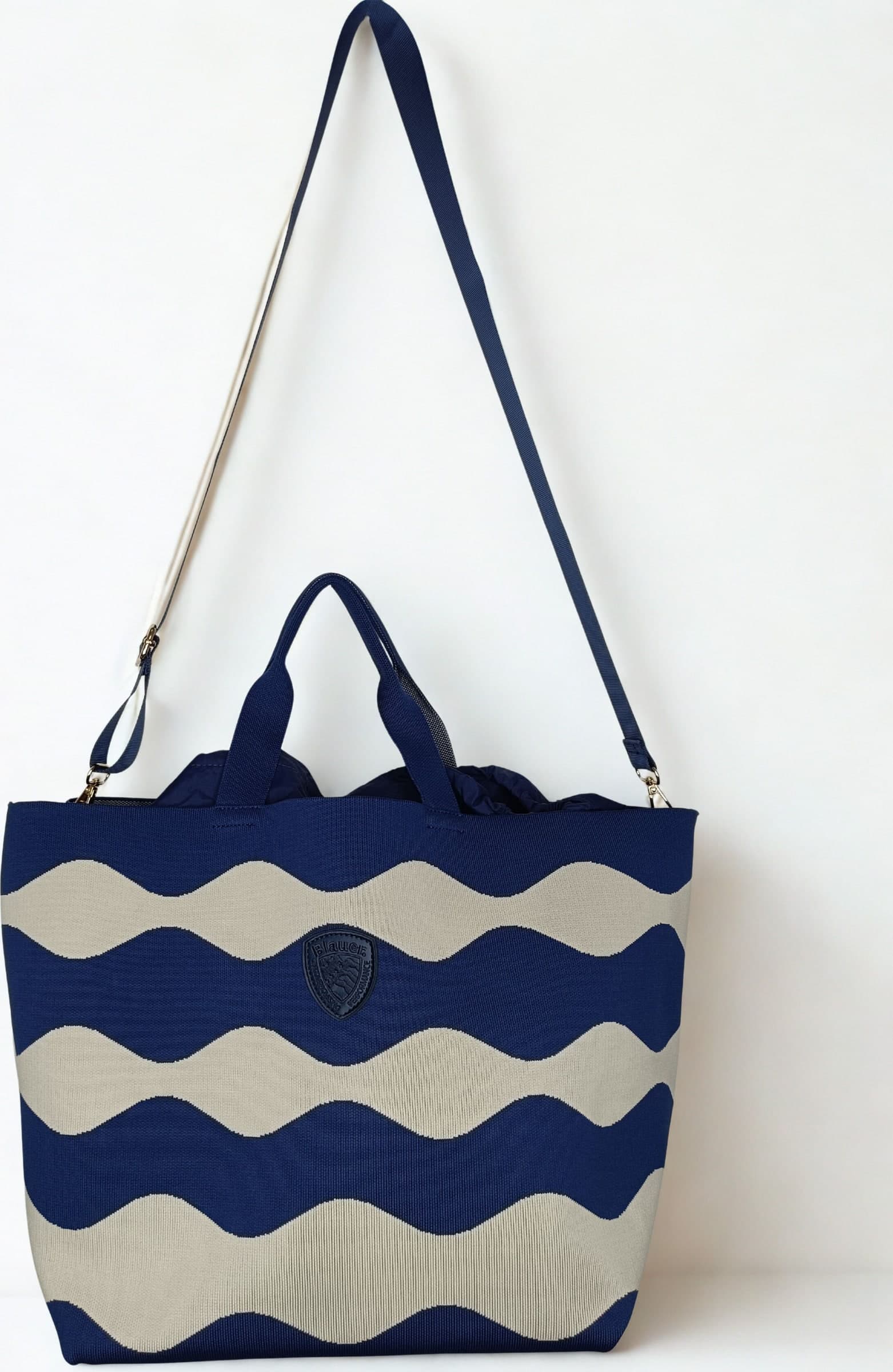 Borsa donna  mare Blauer Cream/Navy – Shopper estiva knitted oversize - 2