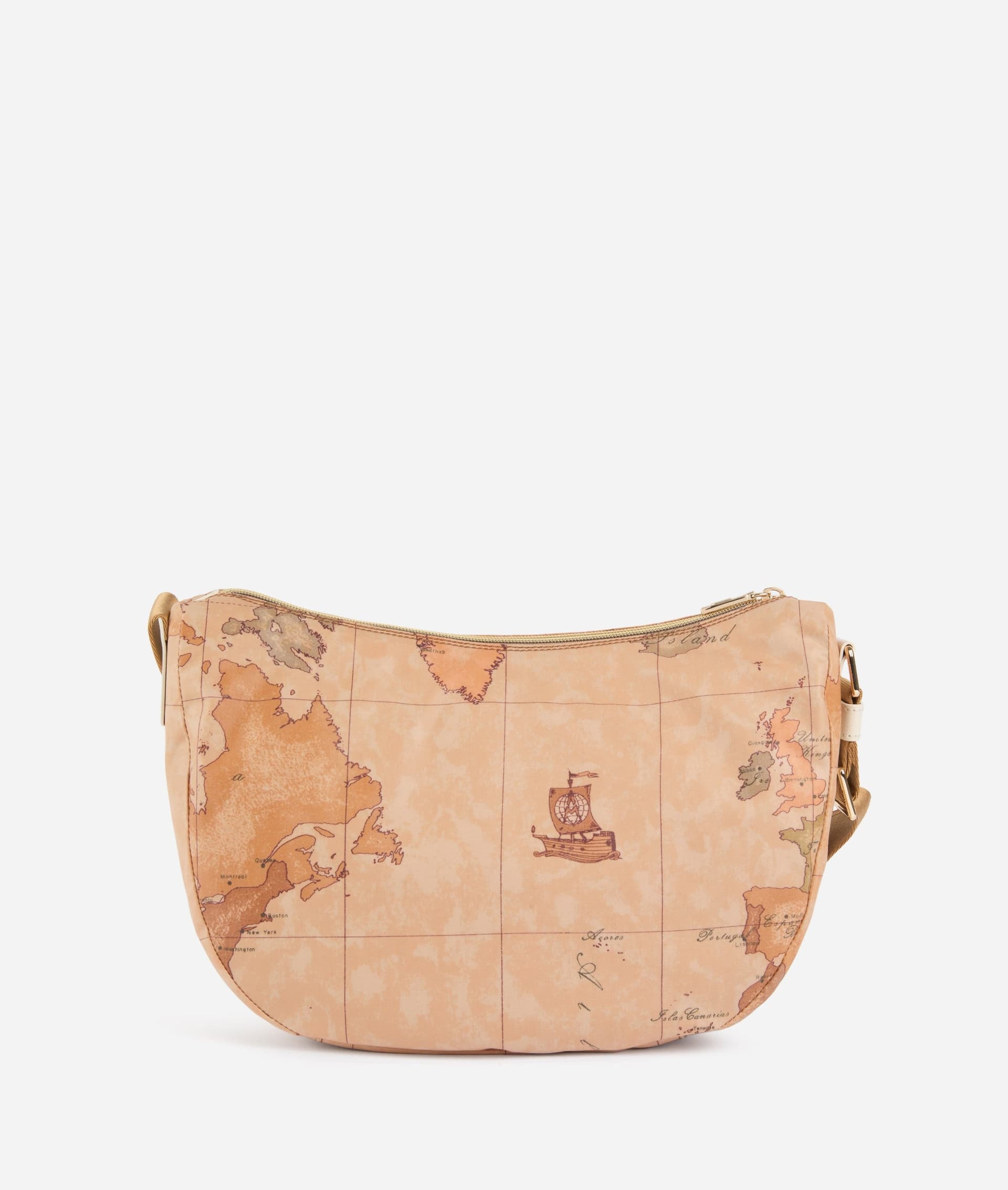 Borsa donna tracolla 1ª Classe mezzaluna media Soft Petals Geo Classic avorio - 2