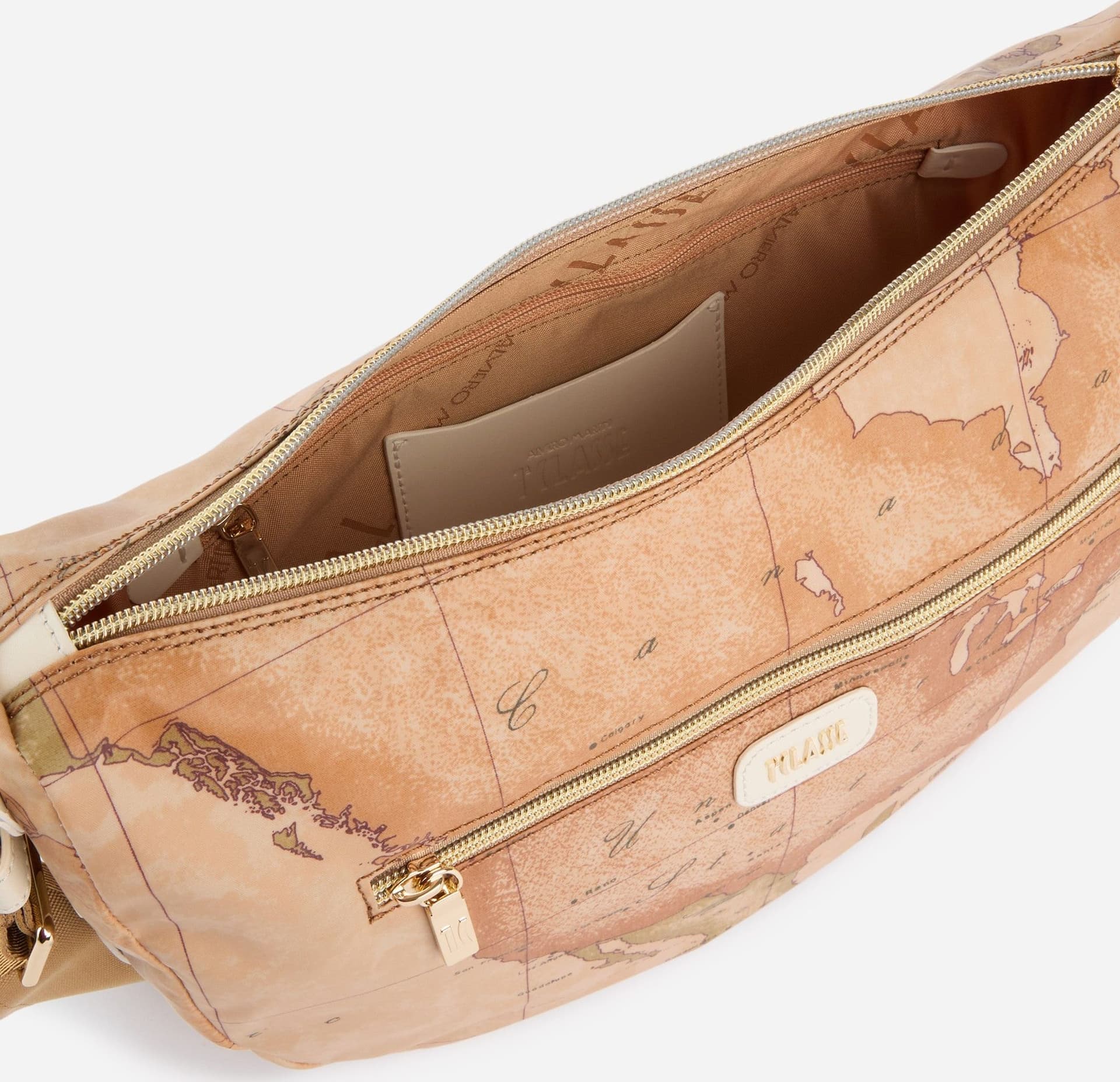 Borsa donna tracolla 1ª Classe mezzaluna media Soft Petals Geo Classic avorio - 3