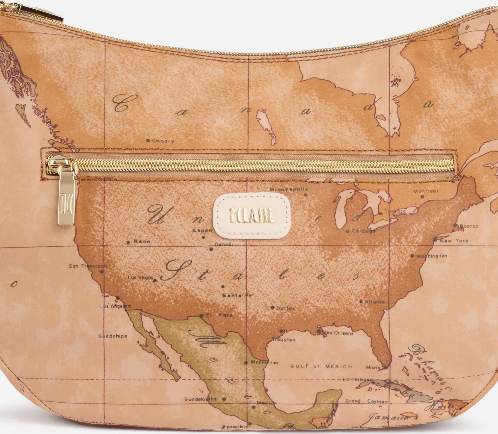 Borsa donna tracolla 1ª Classe mezzaluna media Soft Petals Geo Classic avorio - 4
