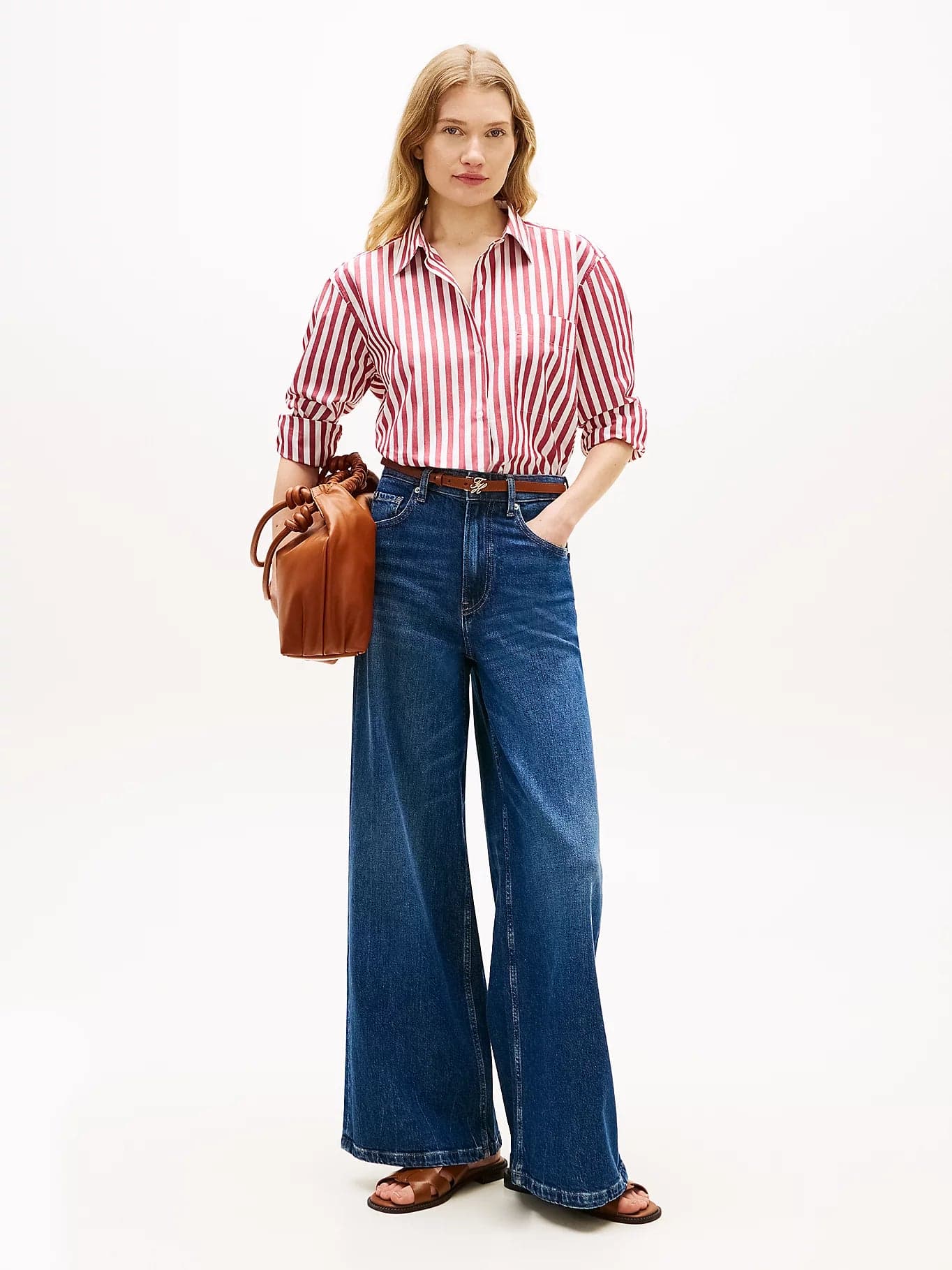 Camicia donna oversize Tommy Hilfiger a righe in cotone – Classic fit WW0WW456120AA - 3