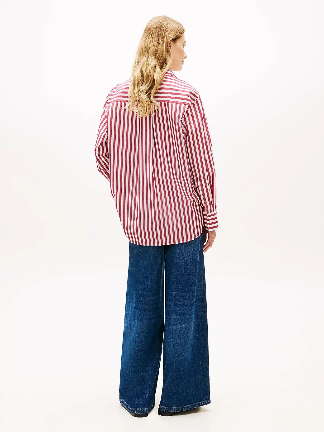 Camicia donna oversize Tommy Hilfiger a righe in cotone – Classic fit WW0WW456120AA - 4