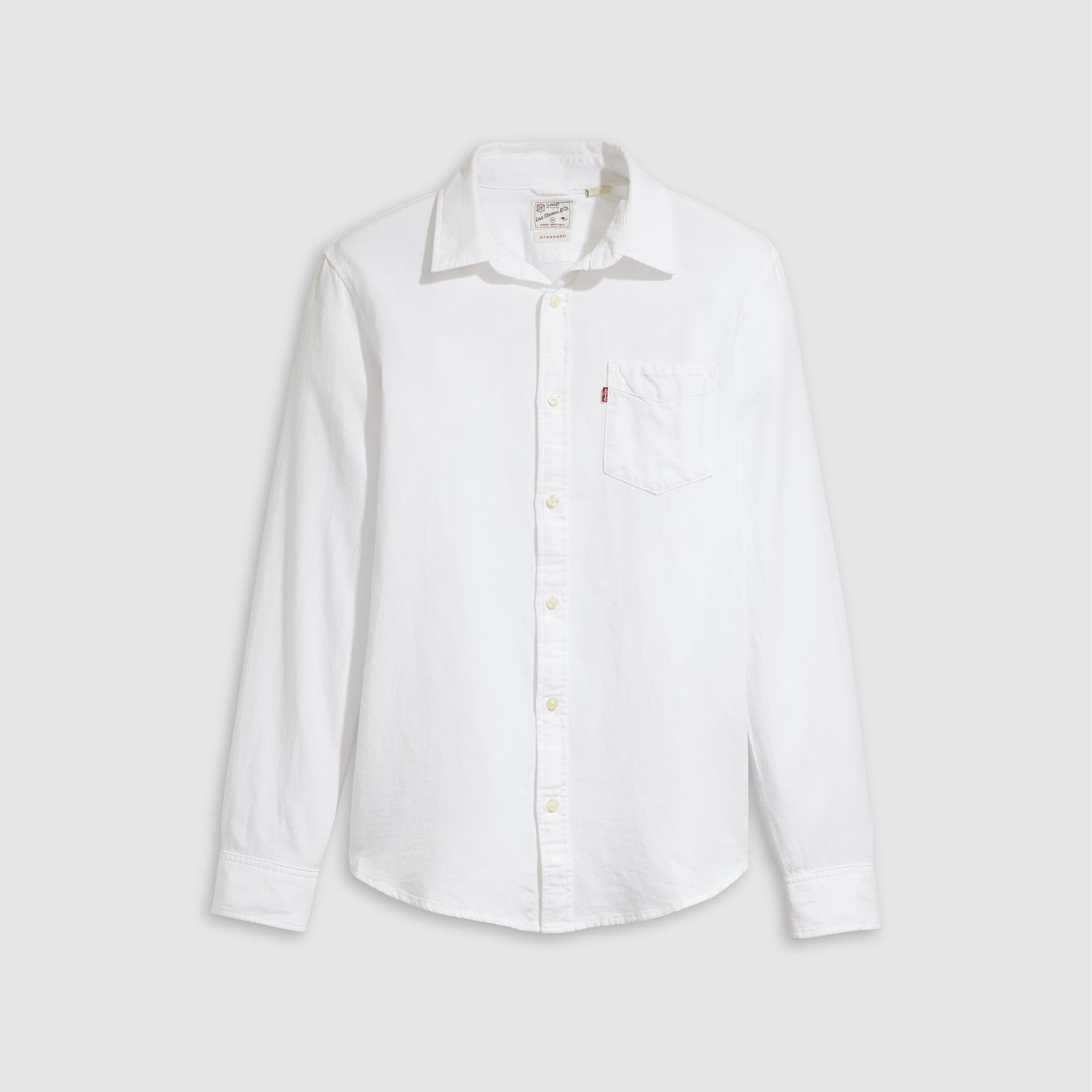 Camicia uomo Levi's Sunset Standard Fit con taschino in lino e viscosa ECOVERO bianca - 5