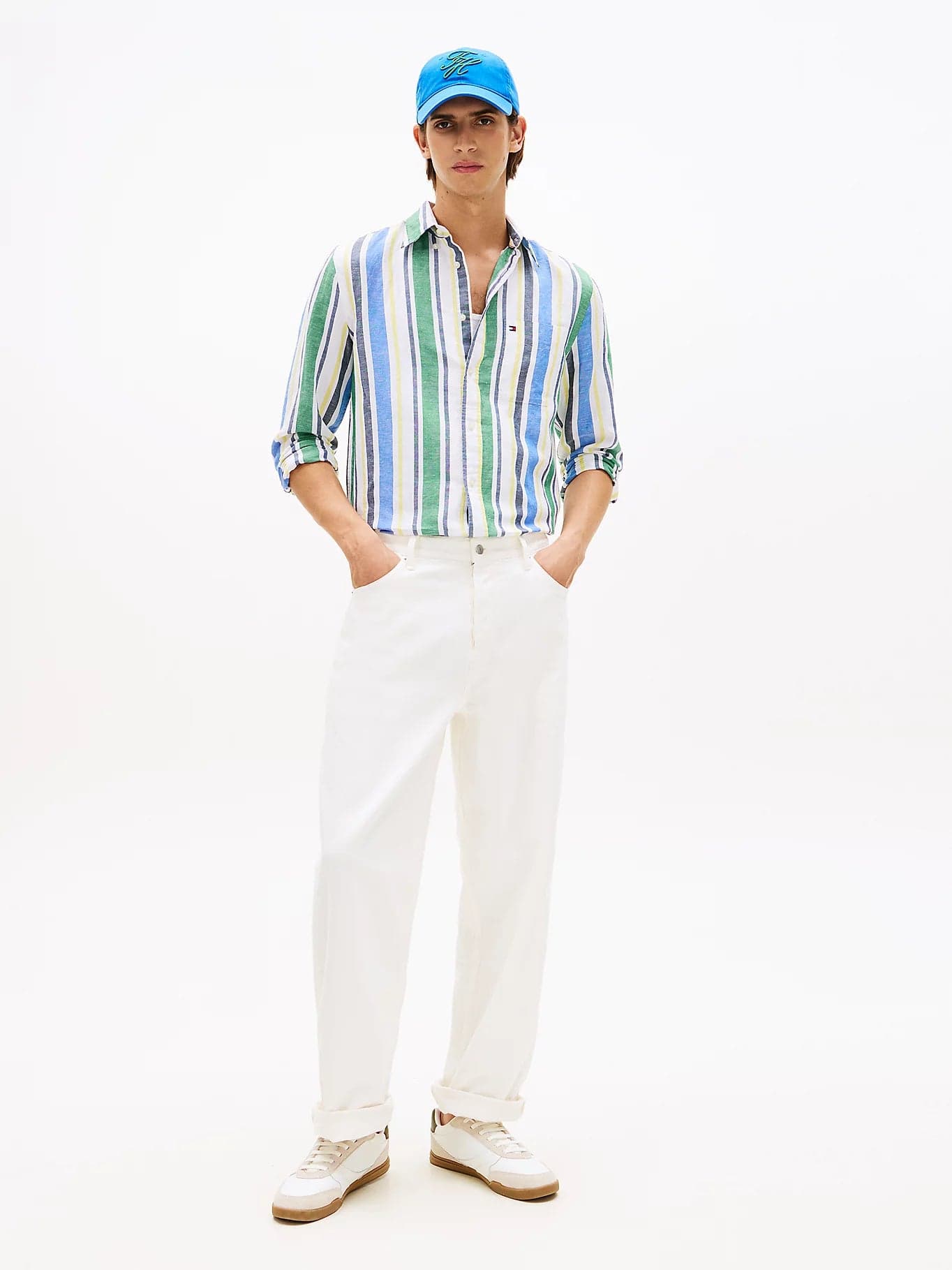 Camicia uomo Tommy Hilfiger in lino e cotone a righe – Regular fit MW0MW424540CD - 3