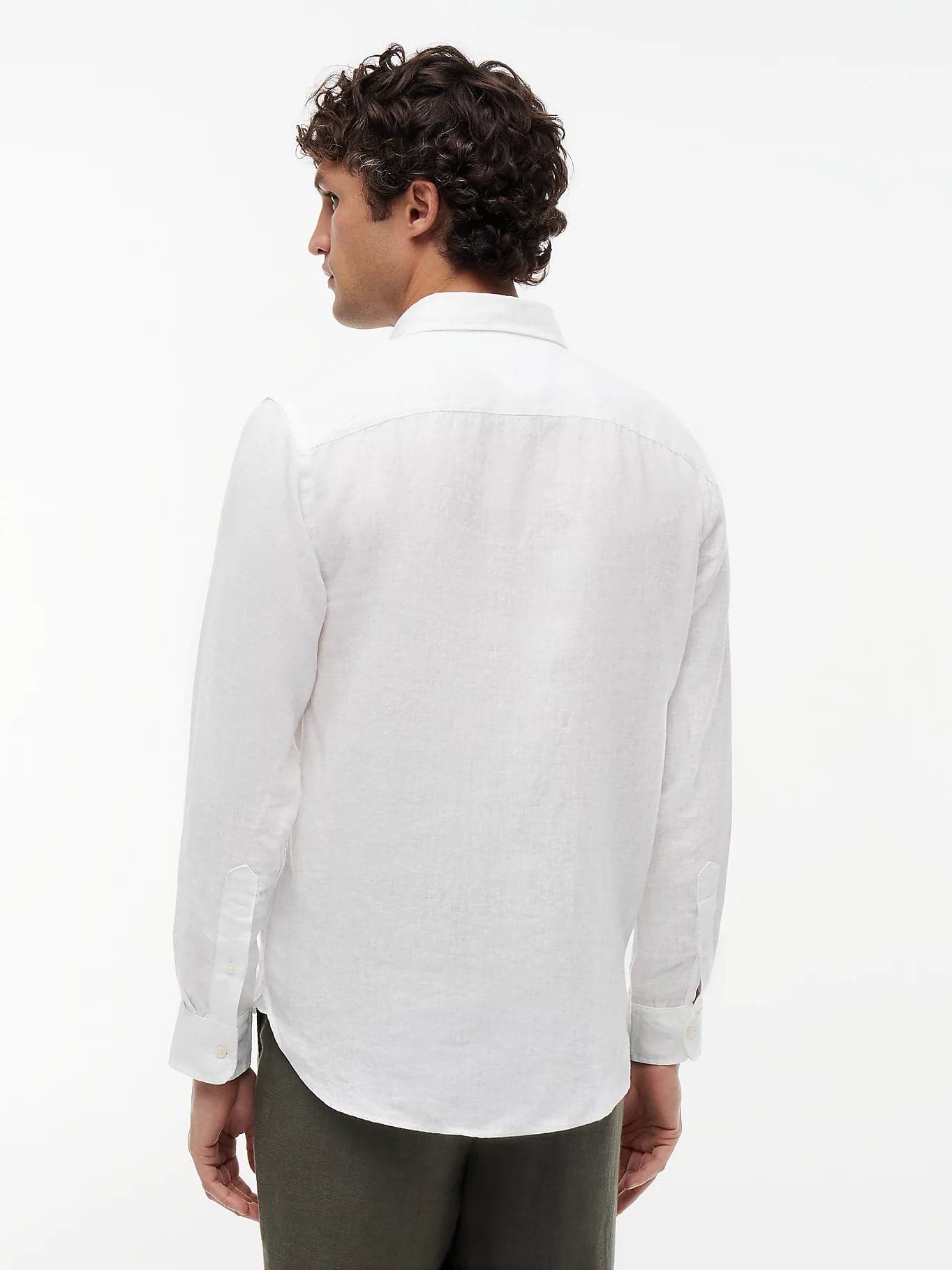 Camicia uomo Tommy Hilfiger in lino regular fit bianca MW0MW41530YBR - 4