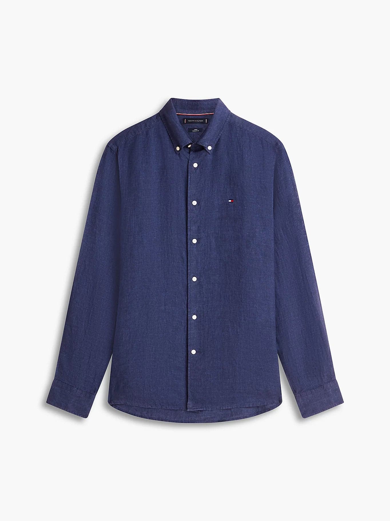 Camicia uomo Tommy Hilfiger in lino regular fit blu MW0MW41530 - 5