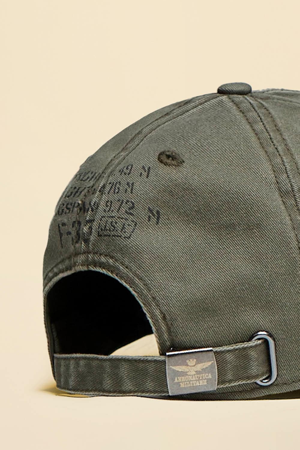 Cappello Uomo Aeronautica Militare verde baseball cotone regolabile - 4