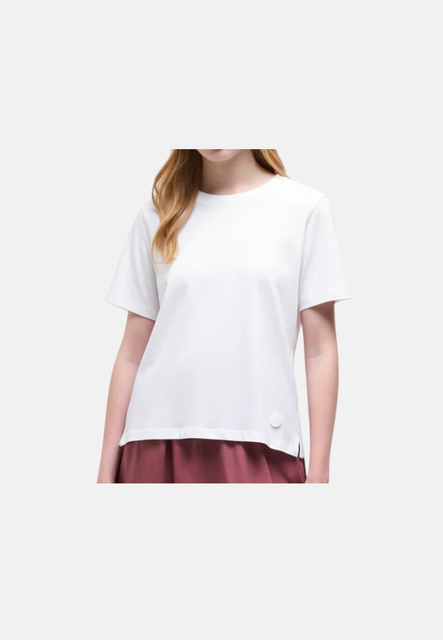 Colmar Originals T-shirt Donna Bianca con Spacchetti Laterali in Cotone Regular Fit 8672 6SH - 3