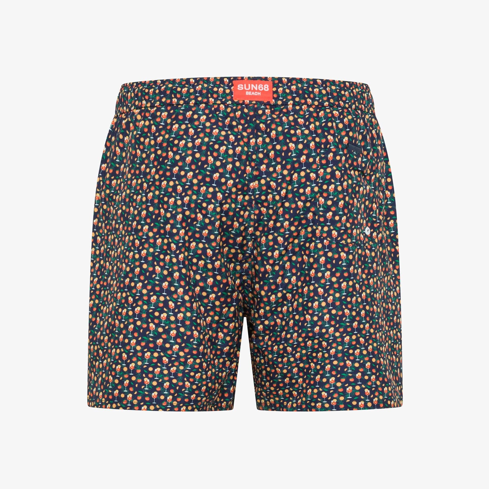 Costume uomo Sun68 blu navy con stampa all-over shorts mare in nylon - 2