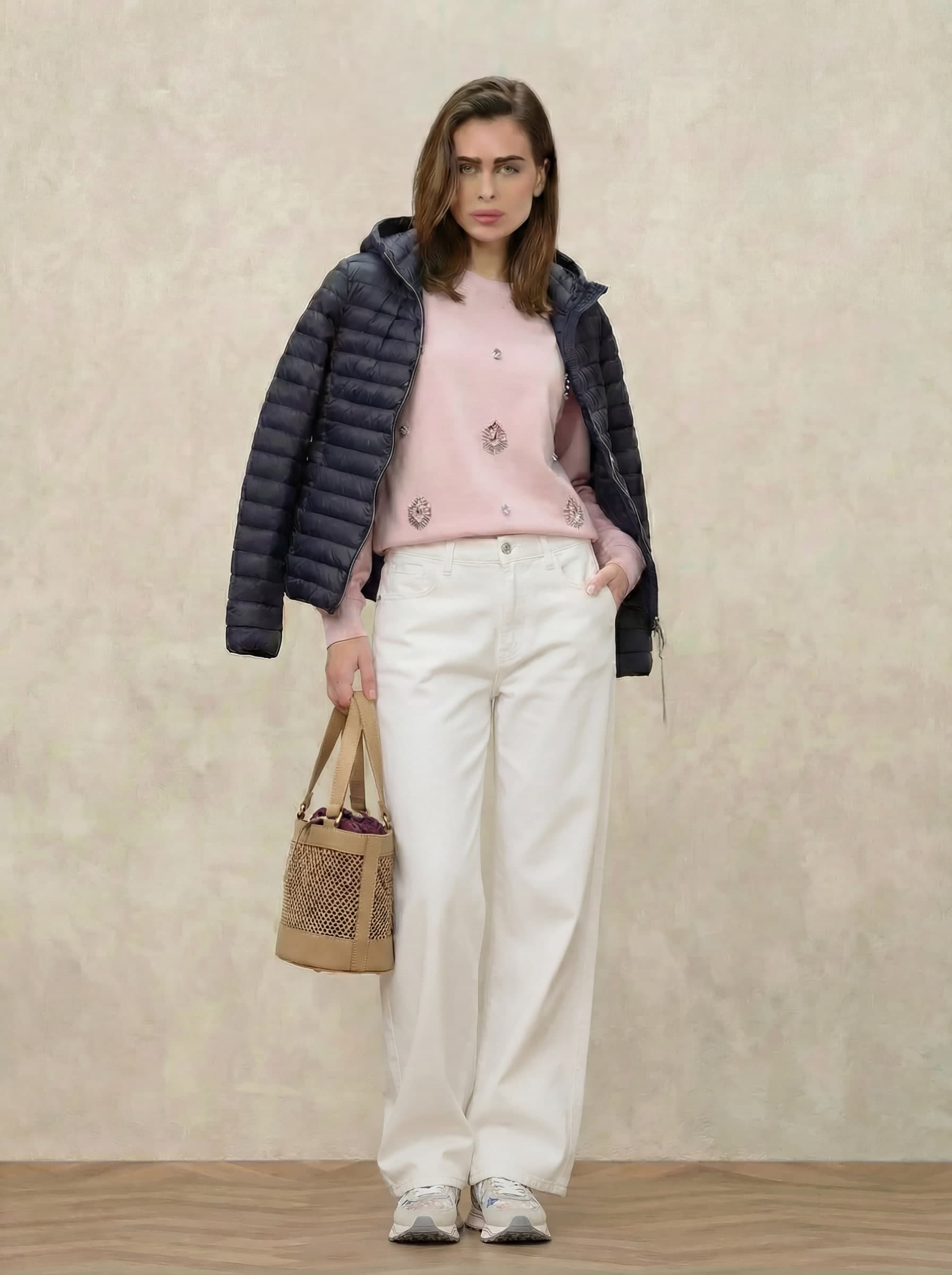 Felpa donna Jijil rosa con applicazioni decorative - 3