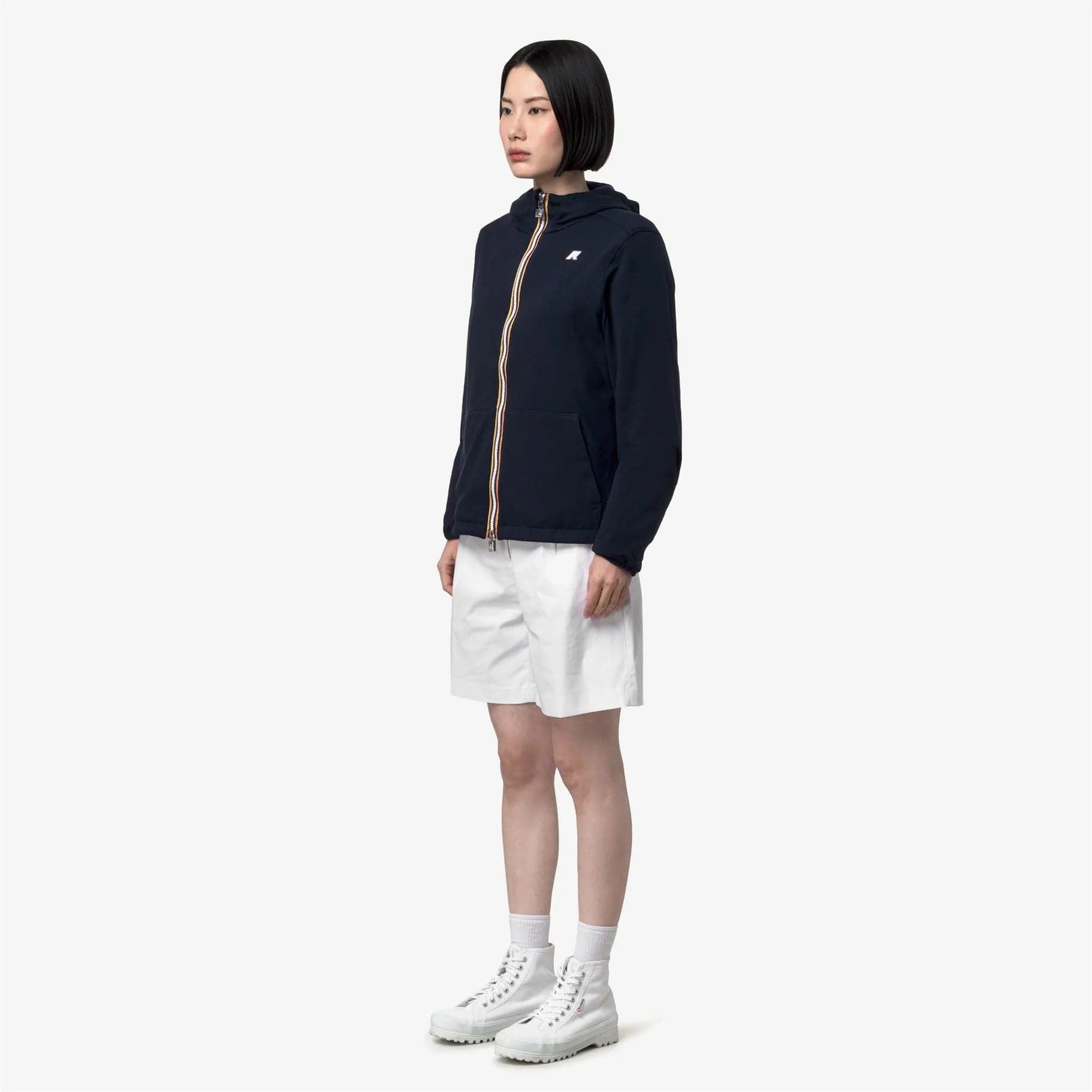 K-Way Jake giacca reversibile unisex in cotone e nylon waterproof - 4