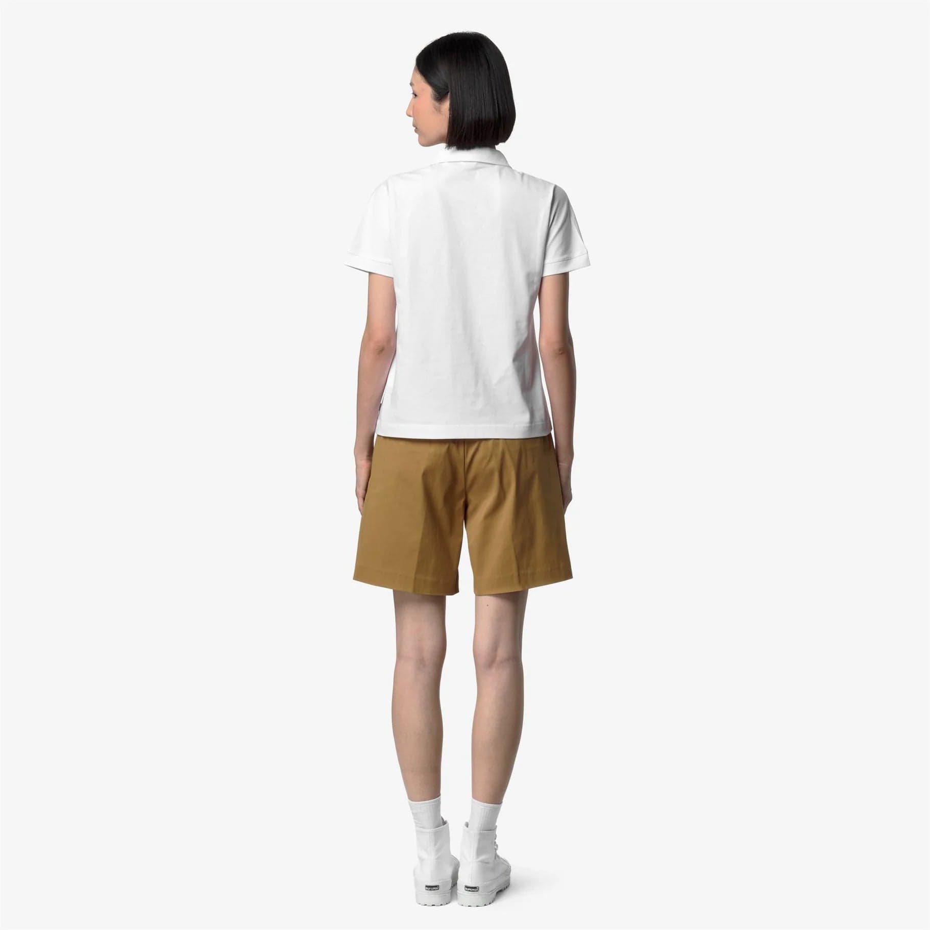 K-Way T-shirt polo donna Iselie in cotone bianca regular fit - 3