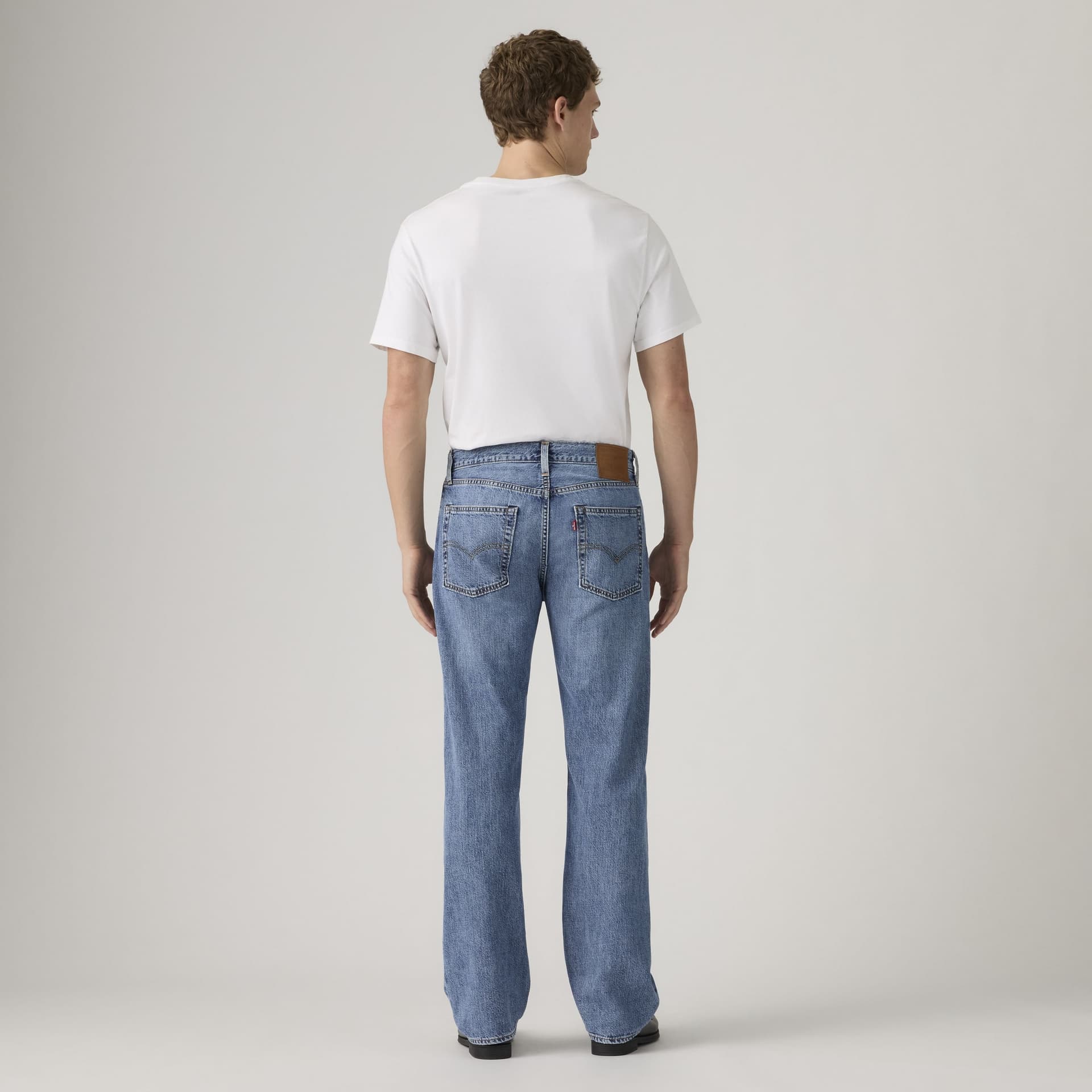 Levi's 555 jeans uomo gamba dritta relaxed in denim e lino blu - 3