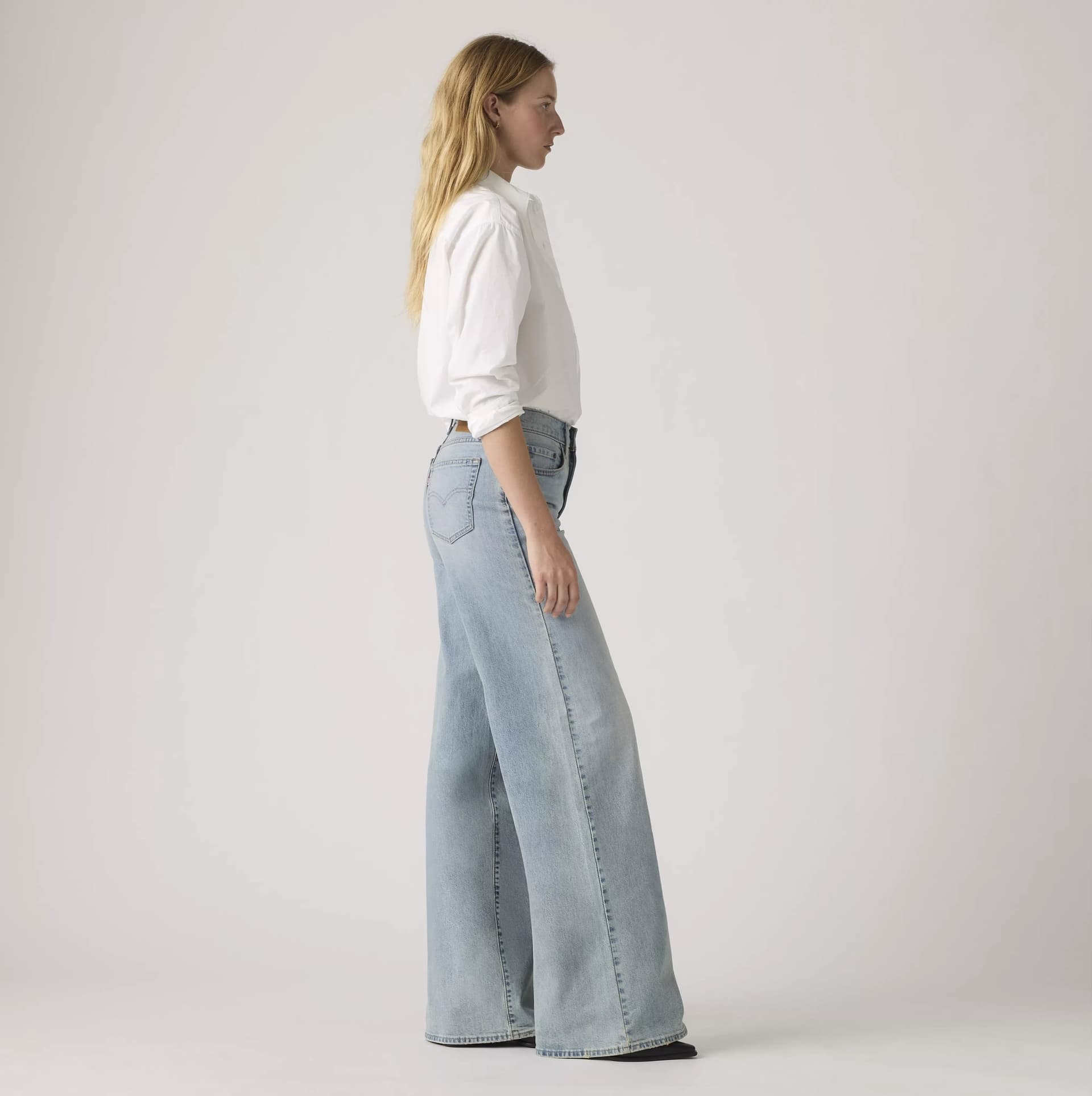 Levi's 728™ High Rise Wide Leg Jeans Donna Vita Alta Gamba Ampia Denim Chiaro - 3