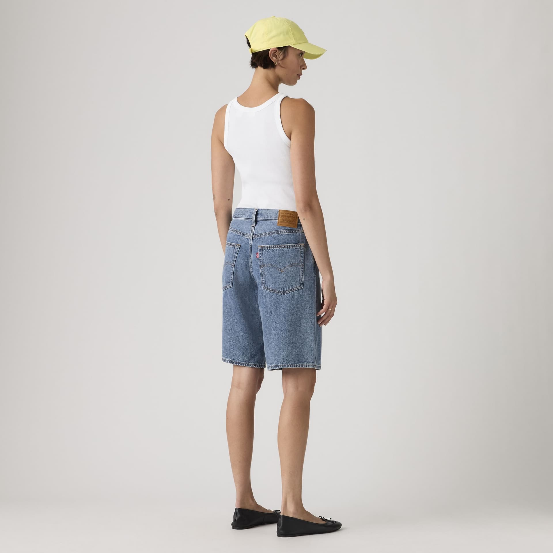 Levi's Jort Baggy Dad Bermuda donna denim oversize vita media Own It Blu - 3