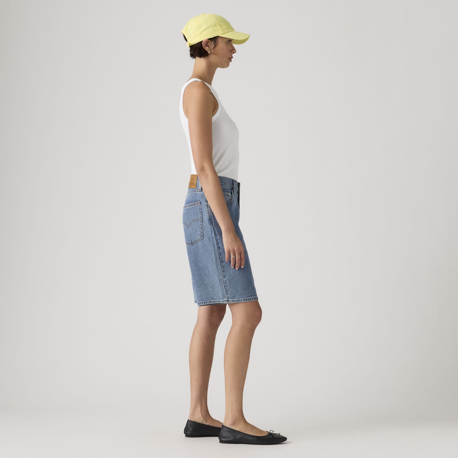 Levi's Jort Baggy Dad Bermuda donna denim oversize vita media Own It Blu - 5