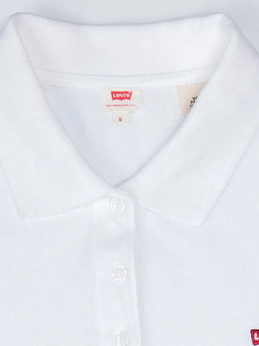 Levi's Polo Donna Slim Fit Bianca in Cotone Stretch 525990000 - 4