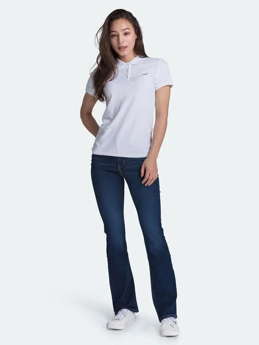 Levi's Polo Donna Slim Fit Bianca in Cotone Stretch 525990000 - 5