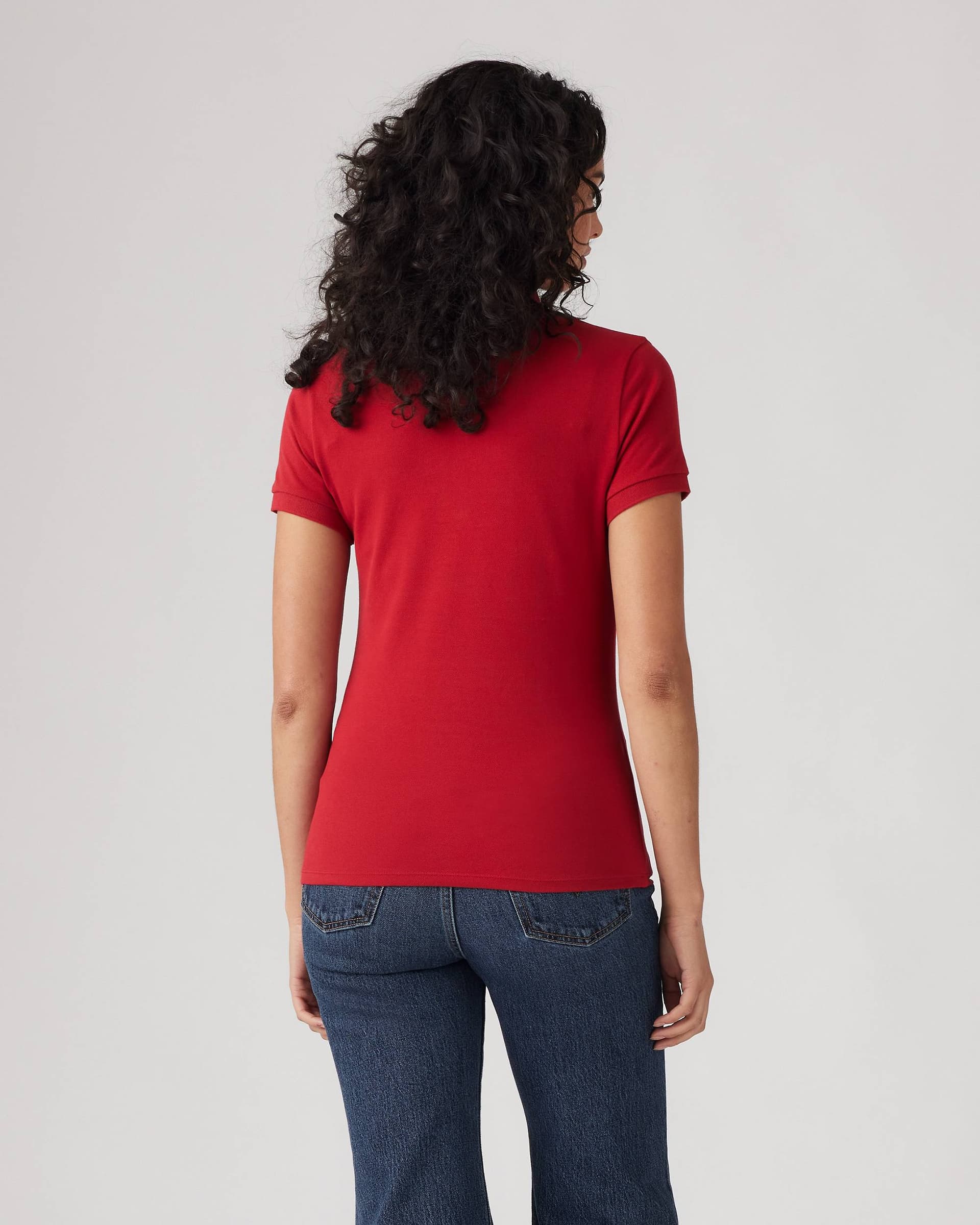 Levi's Polo Donna Slim Fit Rossa in Cotone Stretch 525990083 - 4